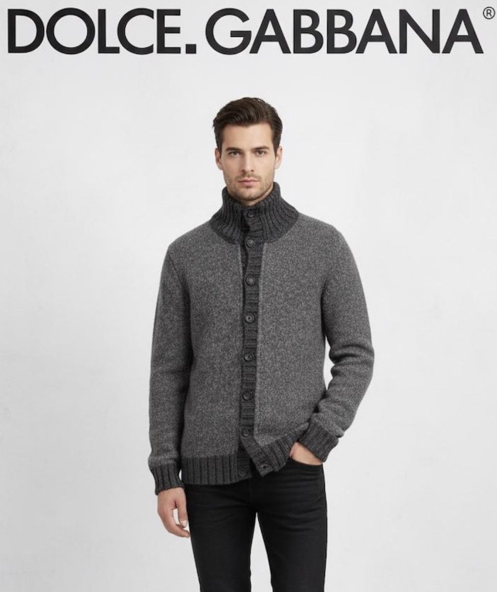🔥 turtleneck cardigan wool sweater size L dolce Gabbana