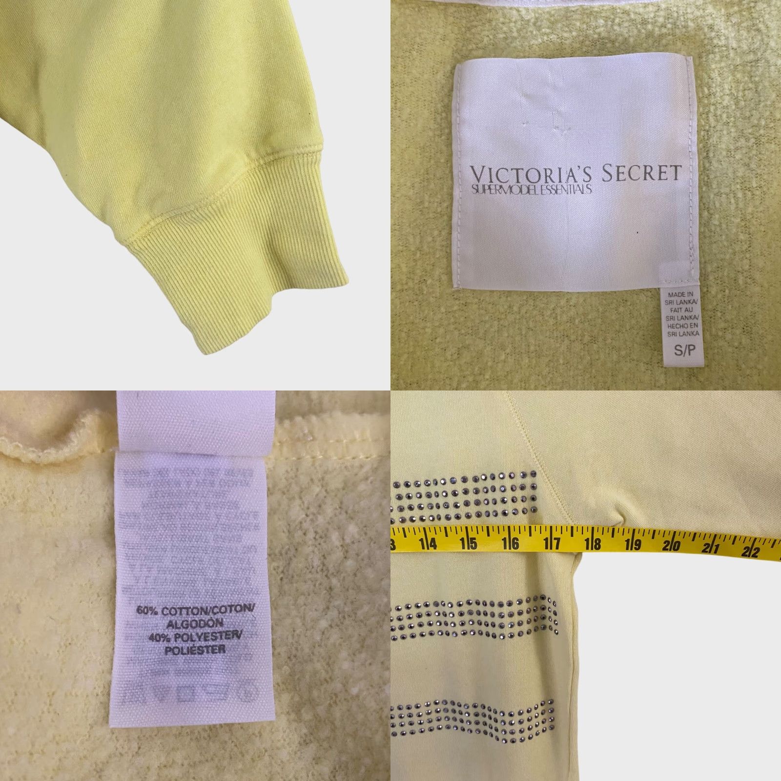 Victoria's Secret Viktoria's Secret Supermodel Sweatshirt Rhinestone Yellow Womens Small 3/4 Sleeve Sweatshirt Ladies Small Yellow Rhinestone Pullover 3/4 Sleeve Size S / US 4 / IT 40 - 8 Thumbnail