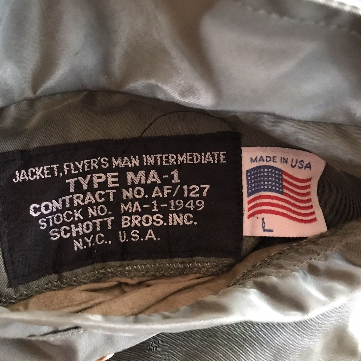 Schott Rare Vintage Schott MA 1 Flight Bomber Jacket Size US L / EU 52-54 / 3 - 13 Thumbnail