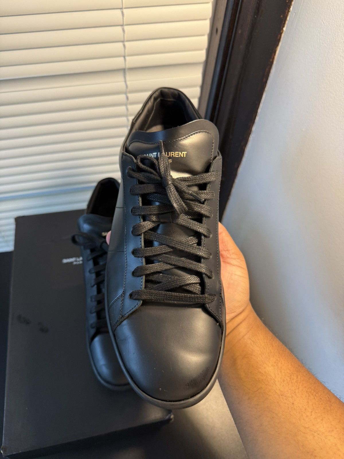 Saint Laurent Paris Saint Laurent Paris Court Classic Sneakers Size 45.5 / 12.5 Size US 12.5 / EU 45-46 - 11 Thumbnail