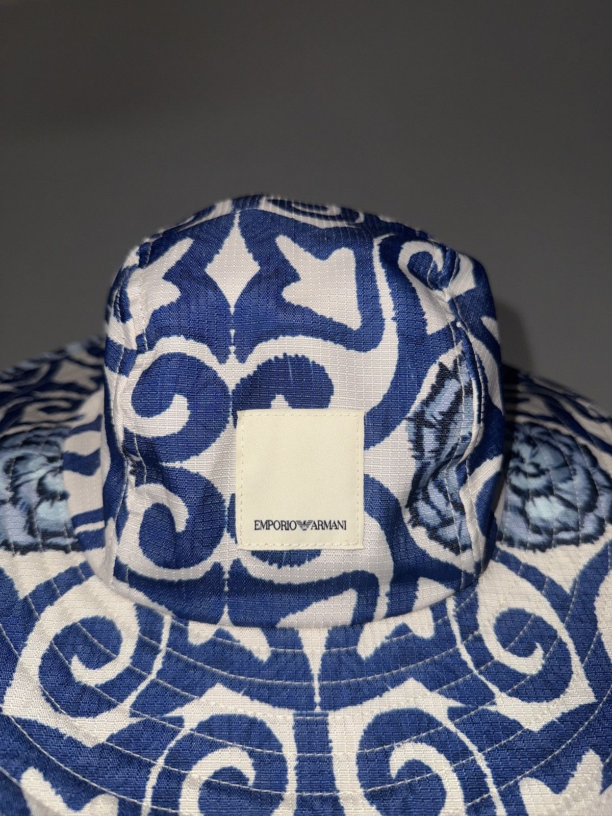 Emporio Armani Emporio Armani Patterned Panama Hat unisex Size ONE SIZE - 3 Thumbnail