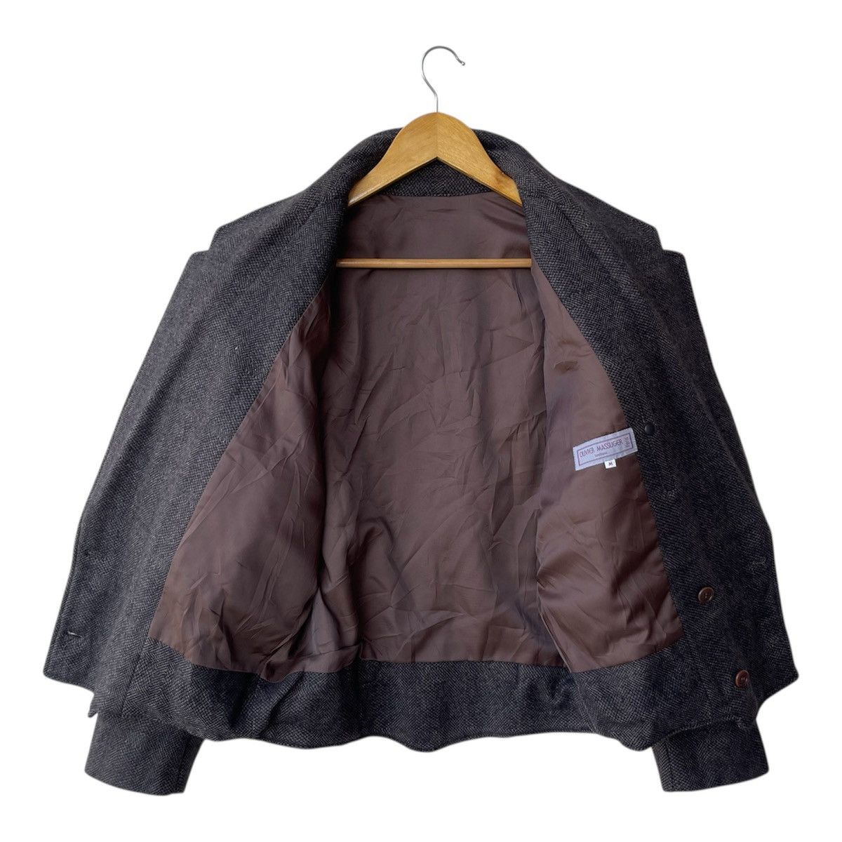 Vintage Olivier Massuger Paris Cropped Wool Herringbone Blouson Size US M / EU 48-50 / 2 - 3 Thumbnail