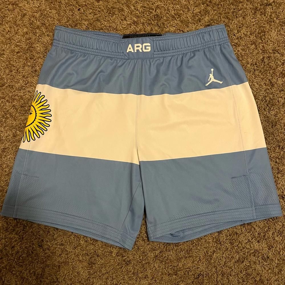 image of Jordan Brand 2020 Tokyo Olympic Game Issued Shorts Argentina in Blue, Men's (Size 36)