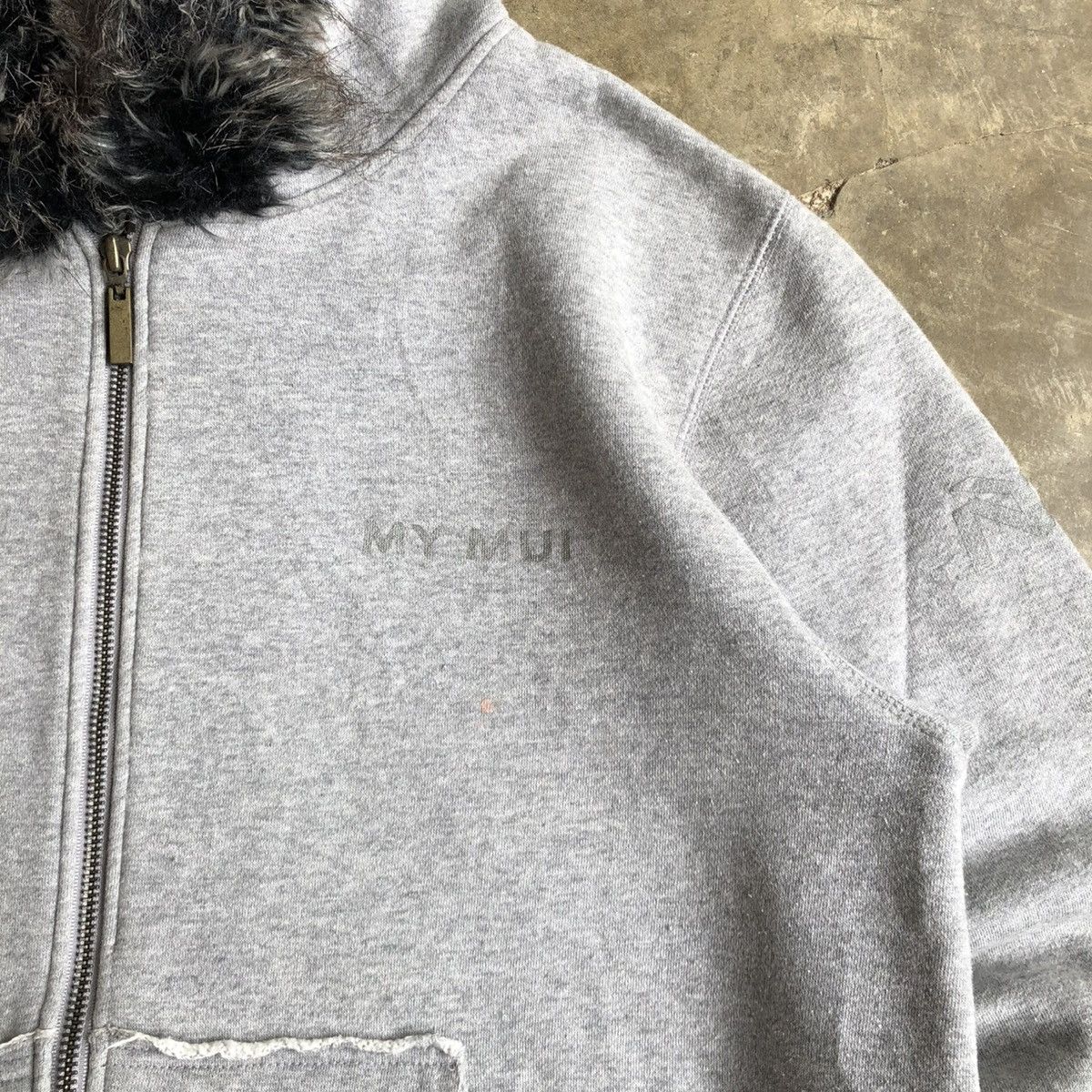 20471120 2000s My Mui Distressed Fur Ziphoodie Grey Ifsixwasnine Lgb Size US XL / EU 56 / 4 - 6 Thumbnail