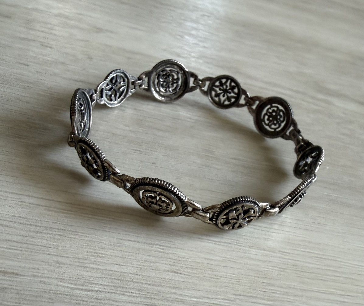 Vintage Vintage Sterling Silver Circle Link Bracelet Concha / Shield Size ONE SIZE - 1 Thumbnail