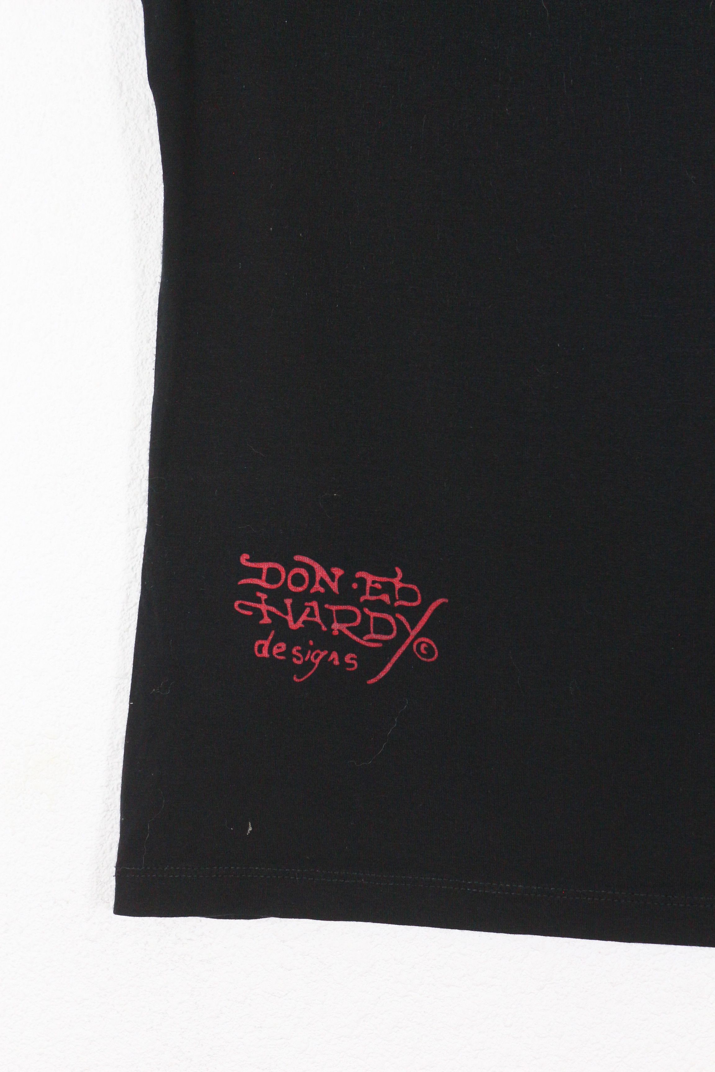 Christian Audigier × Ed Hardy Womens Ed Hardy Christian Audigier Skull Logo Tee Y2K NZ Size M / US 6-8 / IT 42-44 - 5 Thumbnail