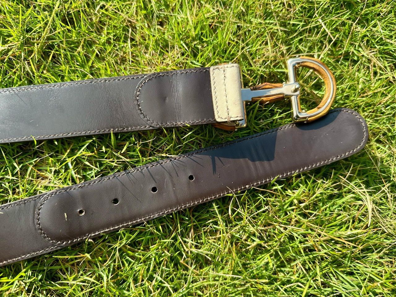 Gucci Authentic Gucci Bamboo Horsebit Buckle Leather Belt Size ONE SIZE - 5 Thumbnail