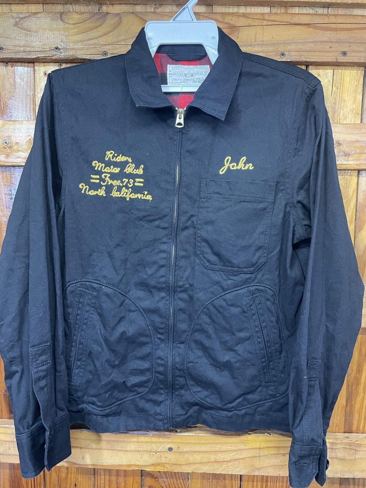 Japanese Brand × Vintage Houston Men's Black Embroidered Cotton Jacket Biker Size US M / EU 48-50 / 2 - 1 Thumbnail