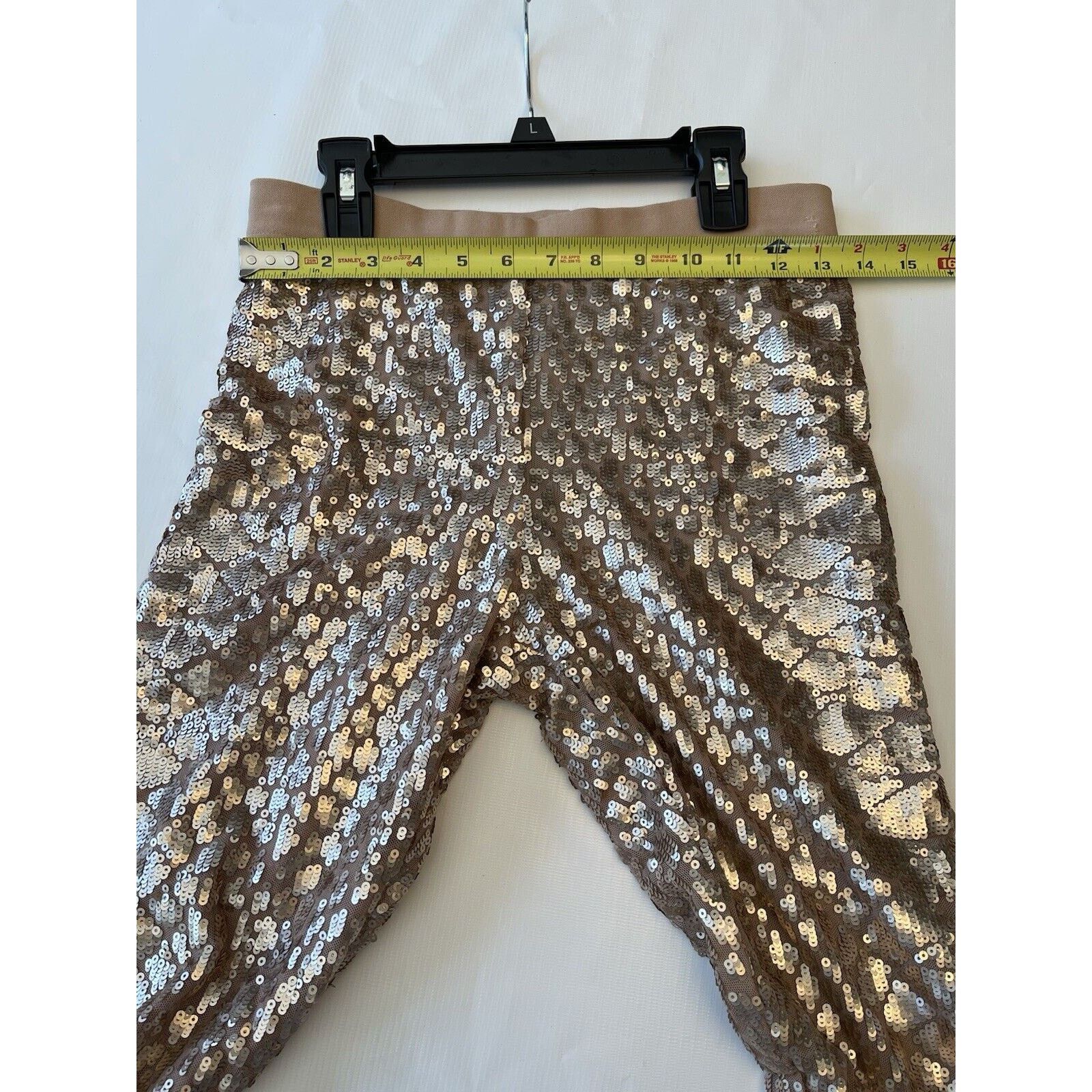 Bcbgmaxazria BCBGMaxazria Snake Sequin Pants Rose Gold Dena Skinny $398 S Size 27" / US 4 / IT 40 - 4 Thumbnail