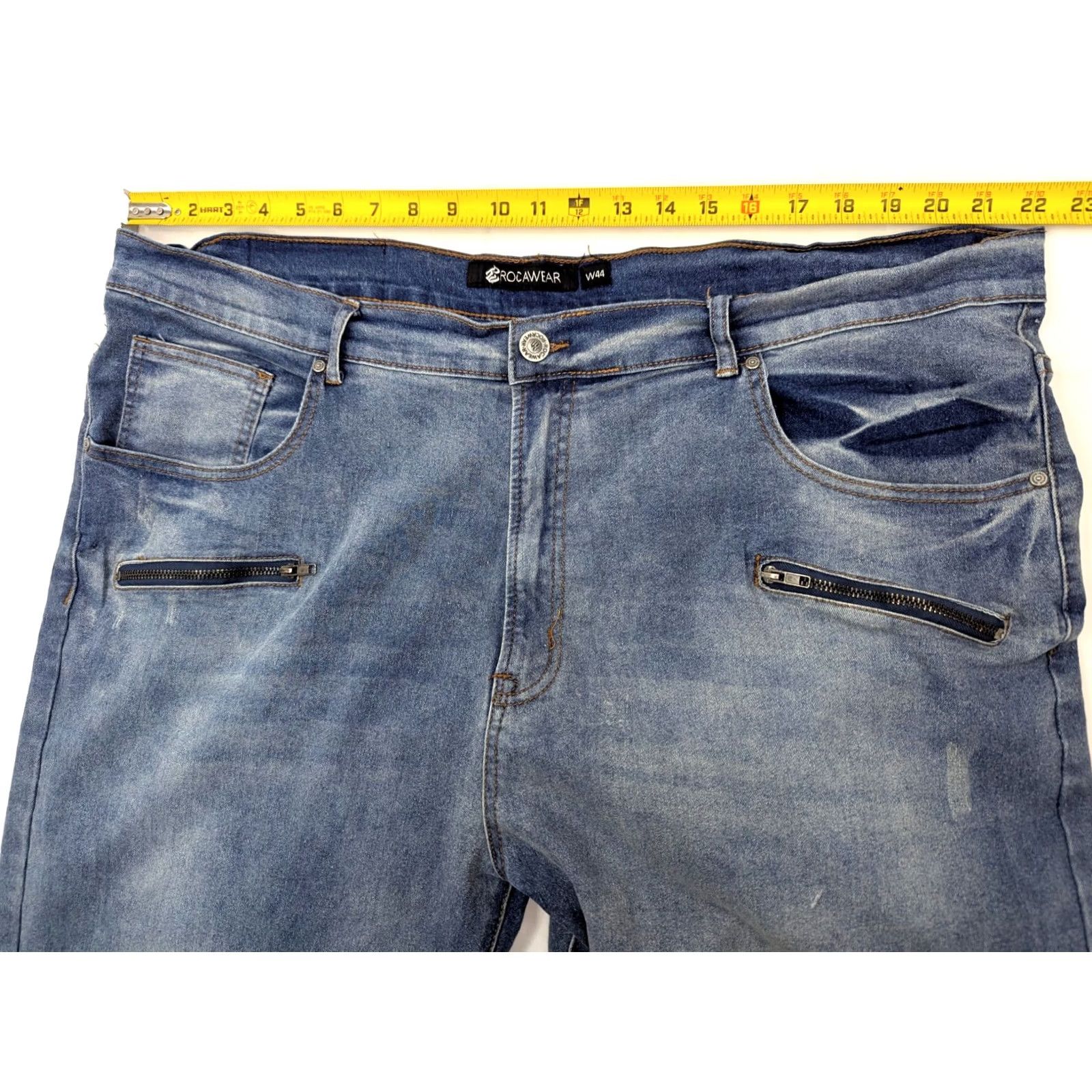 Rocawear VINTAGE Rocawear Baggy Wide-Leg Jeans Men 44x31 Distressed Blue Rocawear Baggy Jeans Wide-Leg Men 44x31 Distressed Blue Hip Hop Grunge Logo 90s Mens Size US 44 / EU 60 - 7 Thumbnail