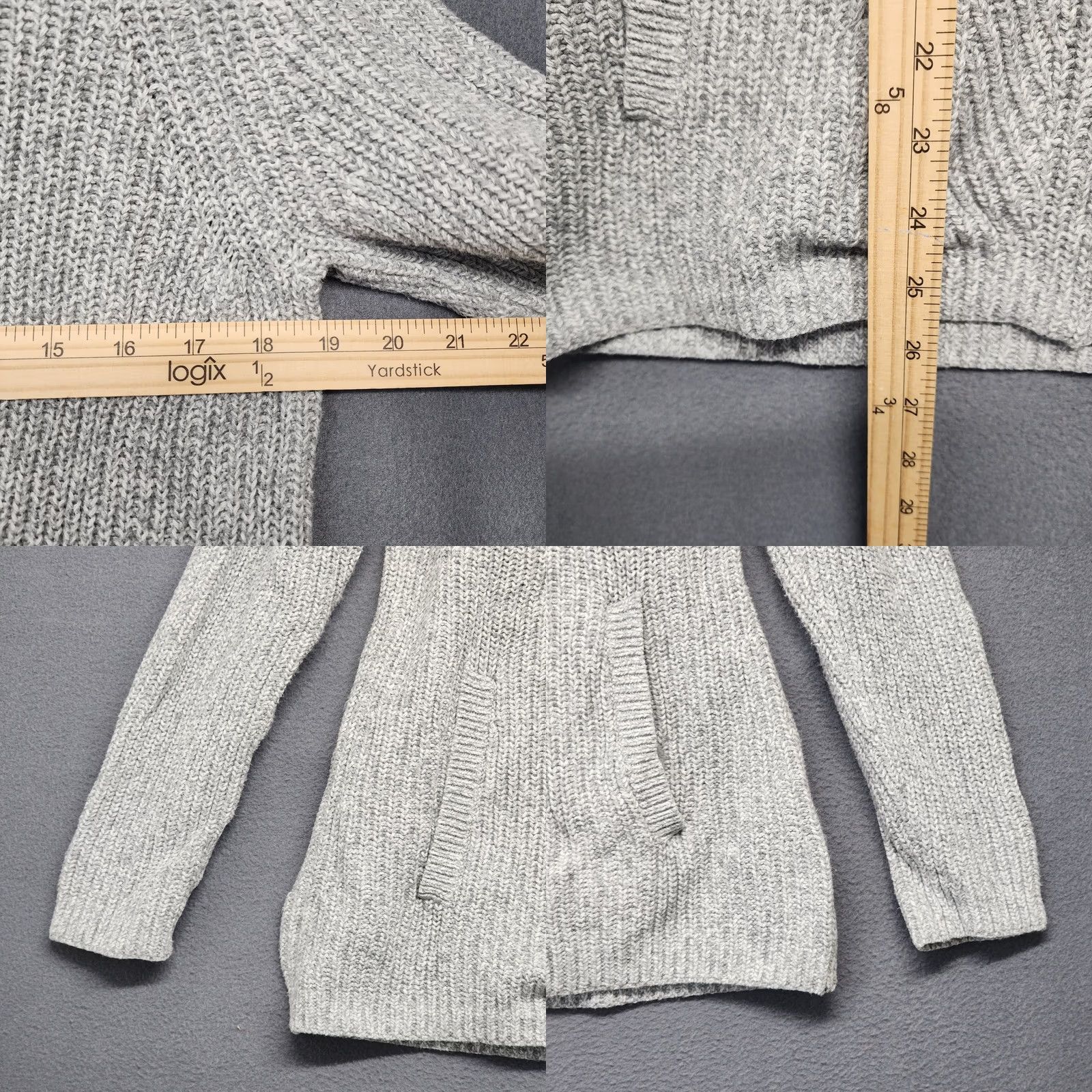 Vintage VINTAGE LL Bean Sweater Jacket Womens Medium Grey Full Zip 100% Cotton Pockets 507434 Size M / US 6-8 / IT 42-44 - 8 Thumbnail