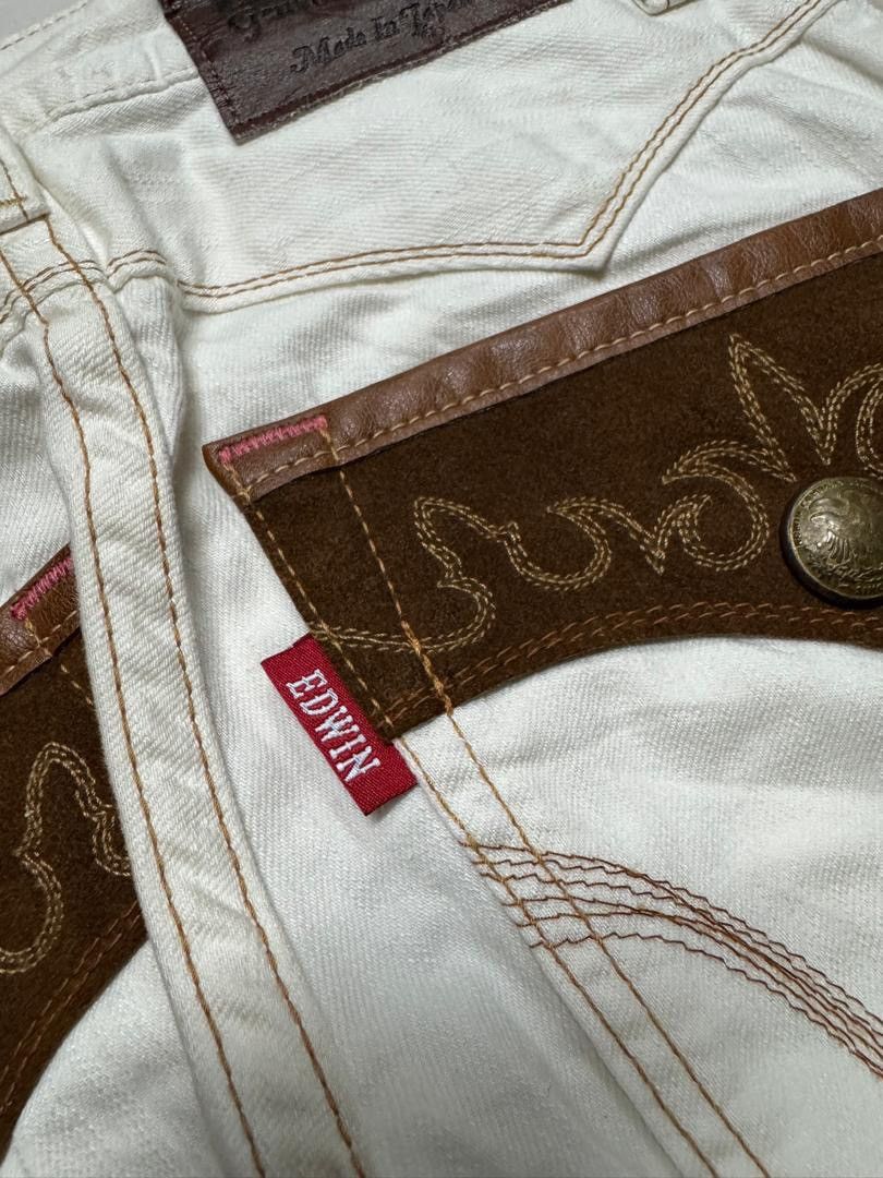 Edwin RARE Edwin White Jeans Navajo Style Pocket Made in Japan Size US 28 / EU 44 - 18 Thumbnail