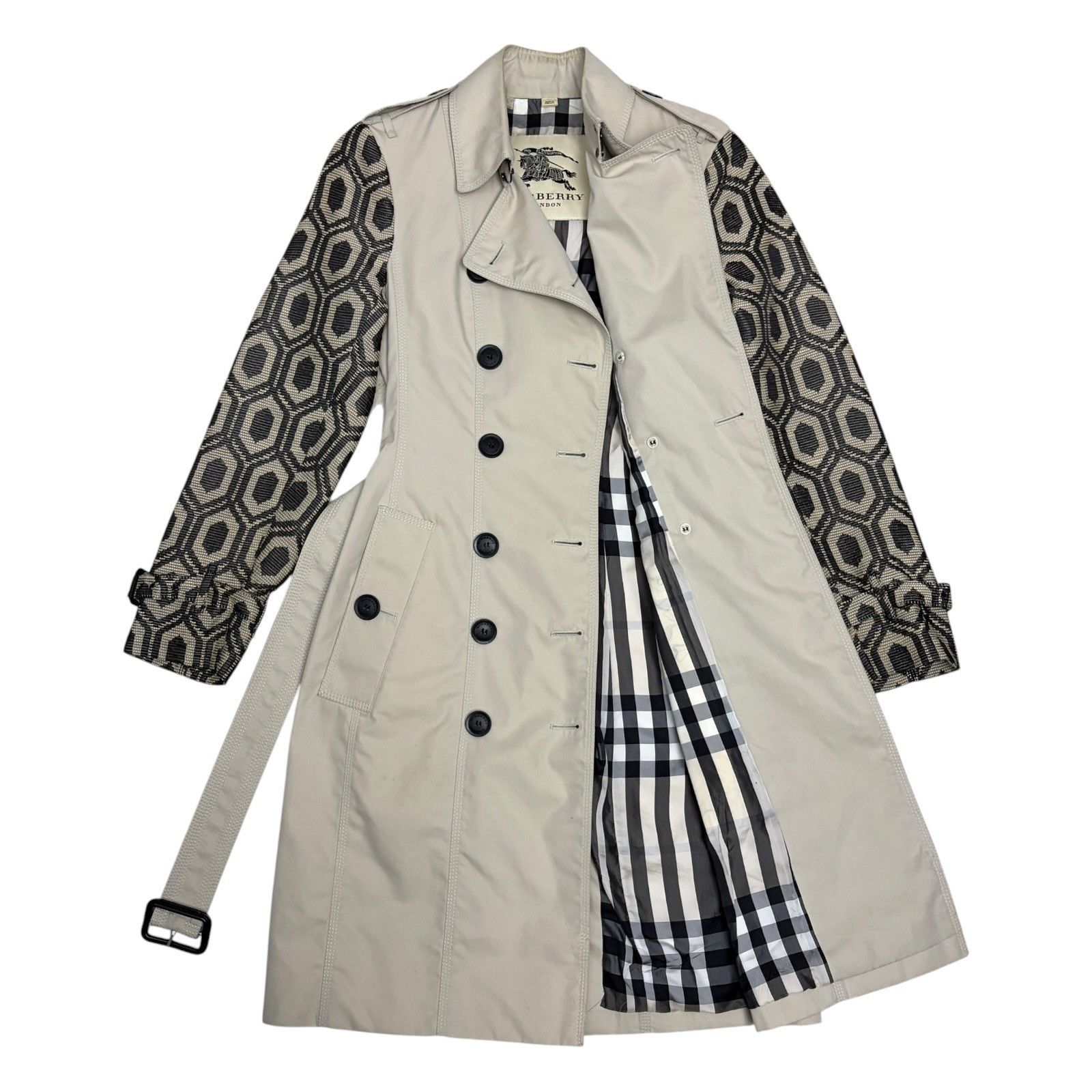 Burberry BURBERRY Trench Coat Luxury Business Jacquard Vintage XS Size XS / US 0-2 / IT 36-38 - 2 Thumbnail