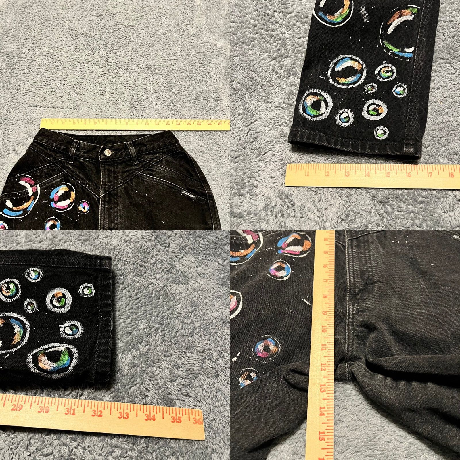 Vintage Rocky Mountain Jeans Womens 29 Black Rockies Bareback High Rise Western Mom Size 29" - 8 Thumbnail