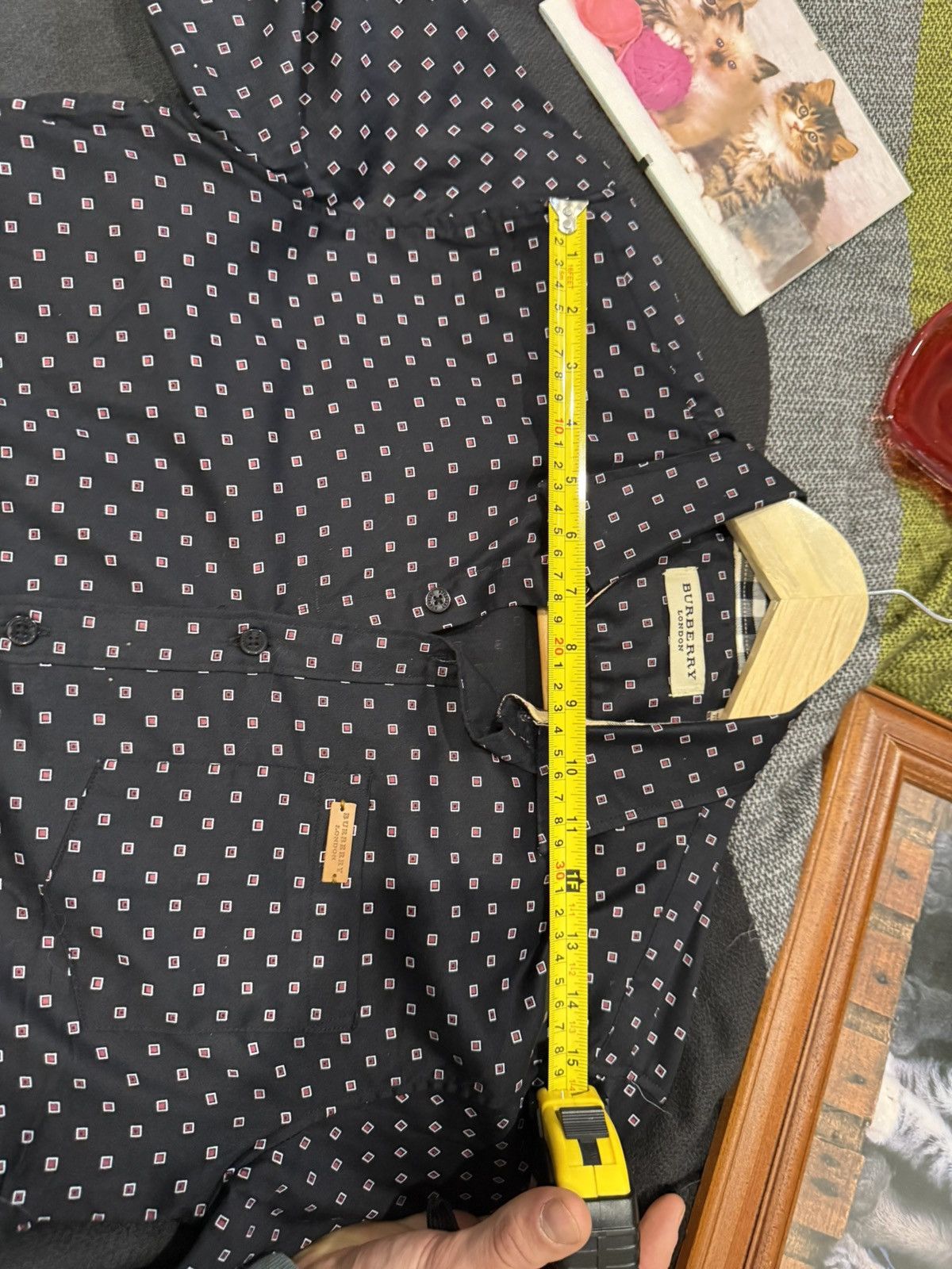 Burberry Vintage Burberry Button Up Tee Black and Red Size US S / EU 44-46 / 1 - 11 Thumbnail