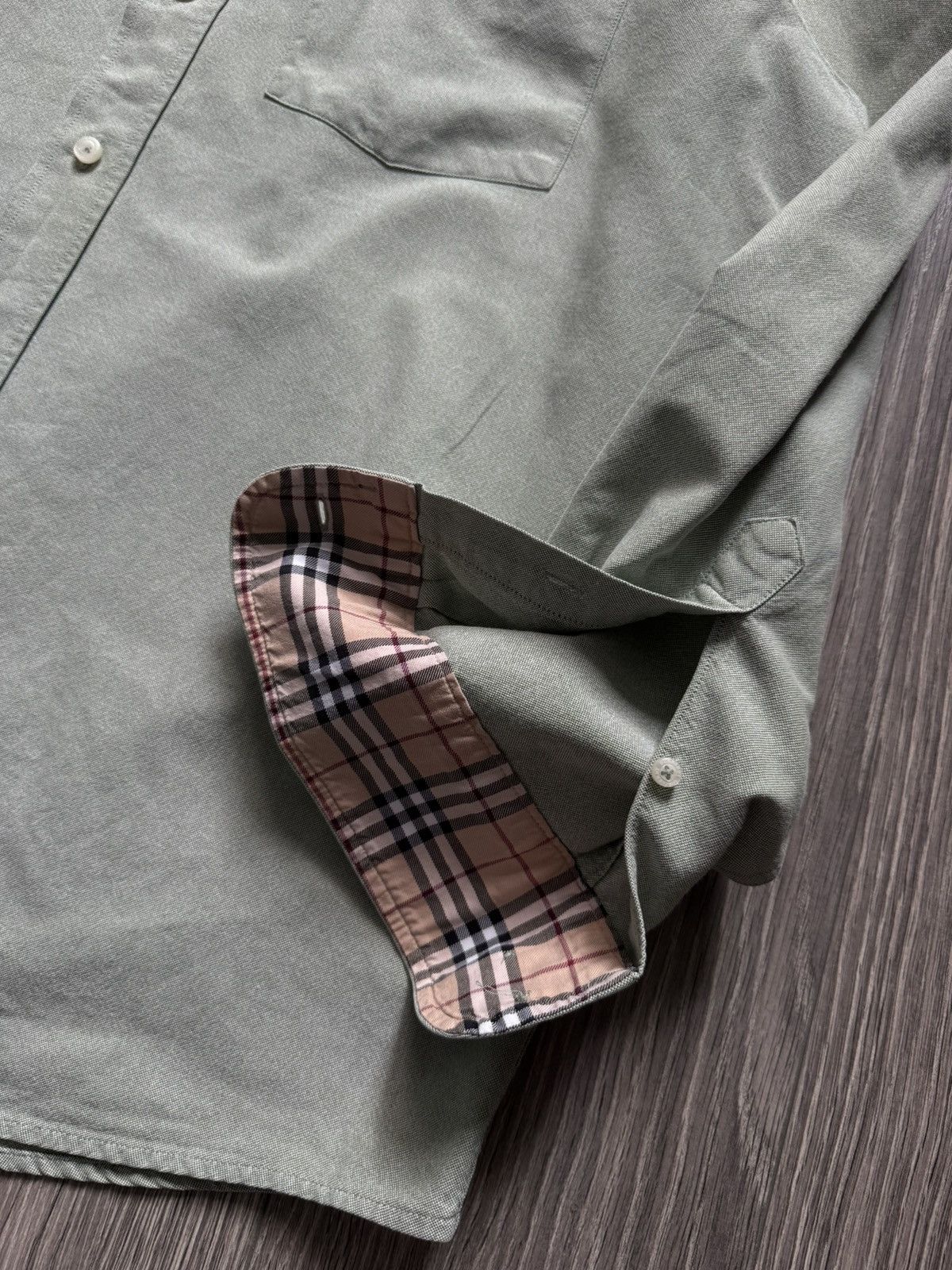 Burberry Burberry Green Logo Checkered Colar Shirt 43 Size US L / EU 52-54 / 3 - 7 Thumbnail