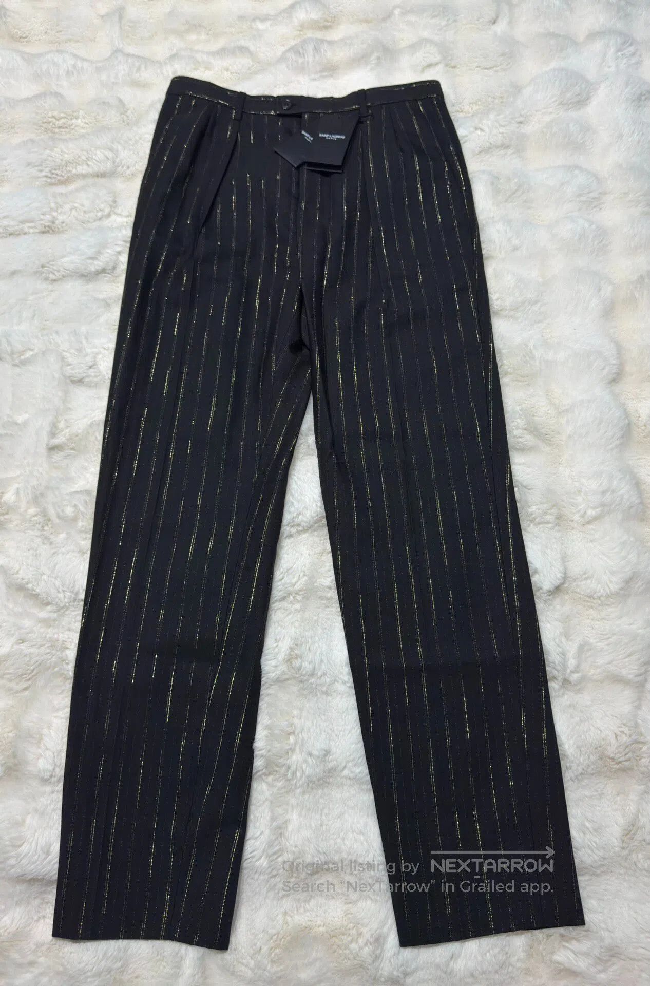 Saint Laurent Paris Saint Laurent Paris Black and gold dress pants| Size US 28 / EU 44 - 2 Thumbnail