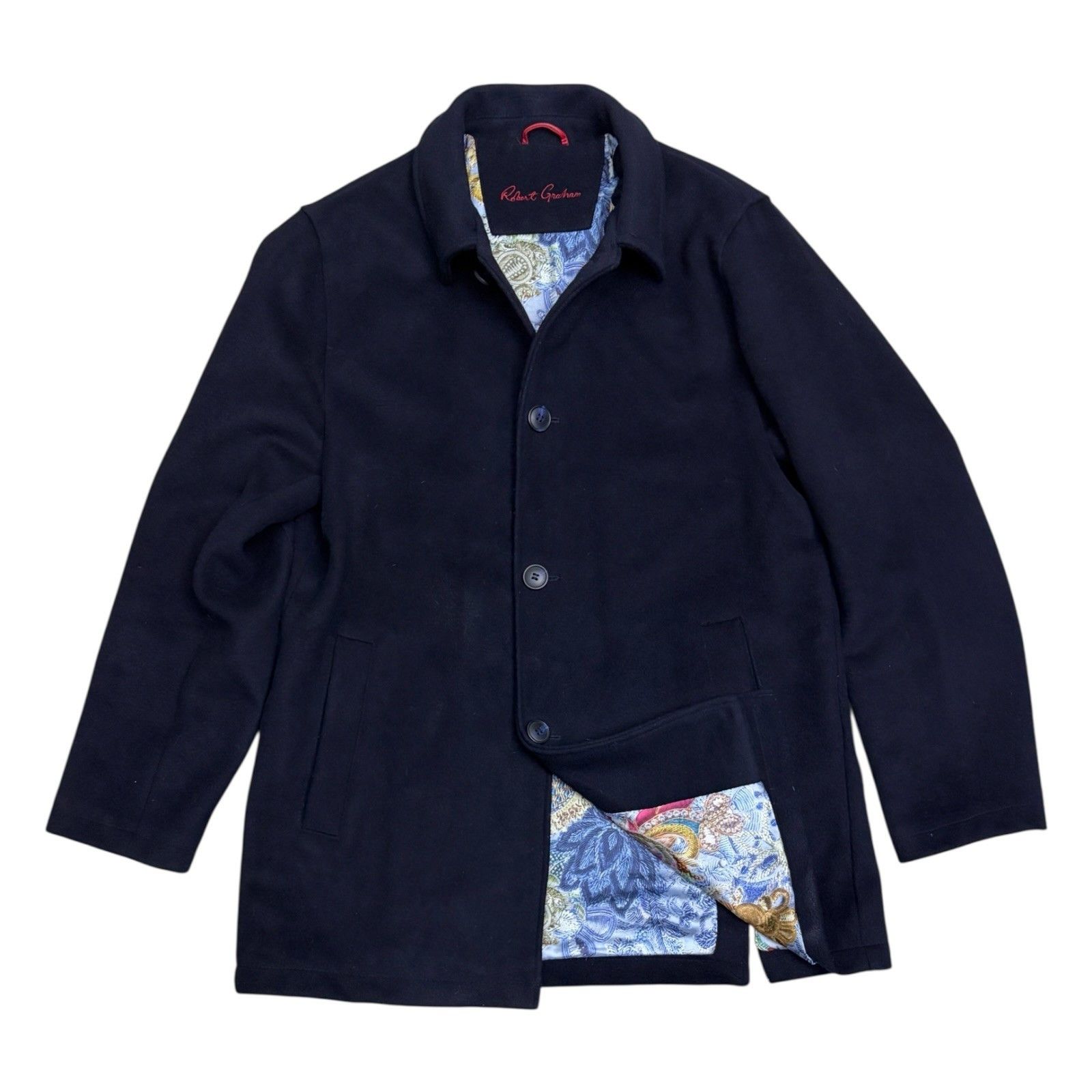 Robert Graham ROBERT GRAHAM Wool Luxury Designer Business Pea Coat Medium Size US M / EU 48-50 / 2 - 2 Thumbnail