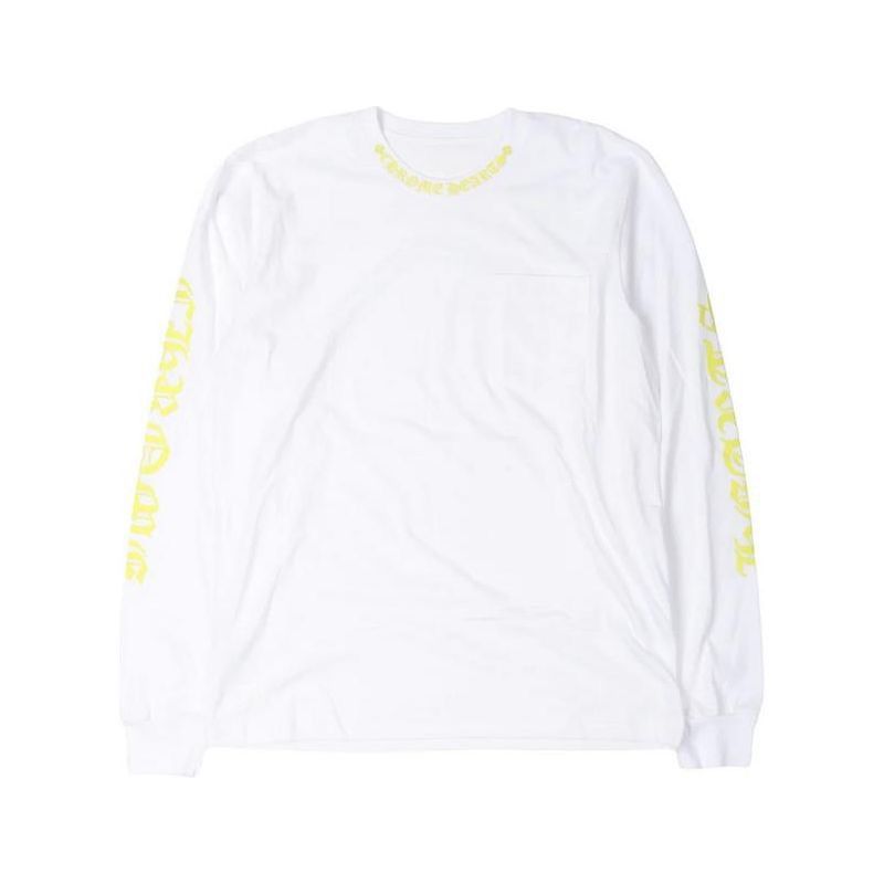 Chrome Hearts Chrome Hearts LS Neck Logo T-shirt White/Yellow Size US XXL / EU 58 / 5 - 1 Thumbnail
