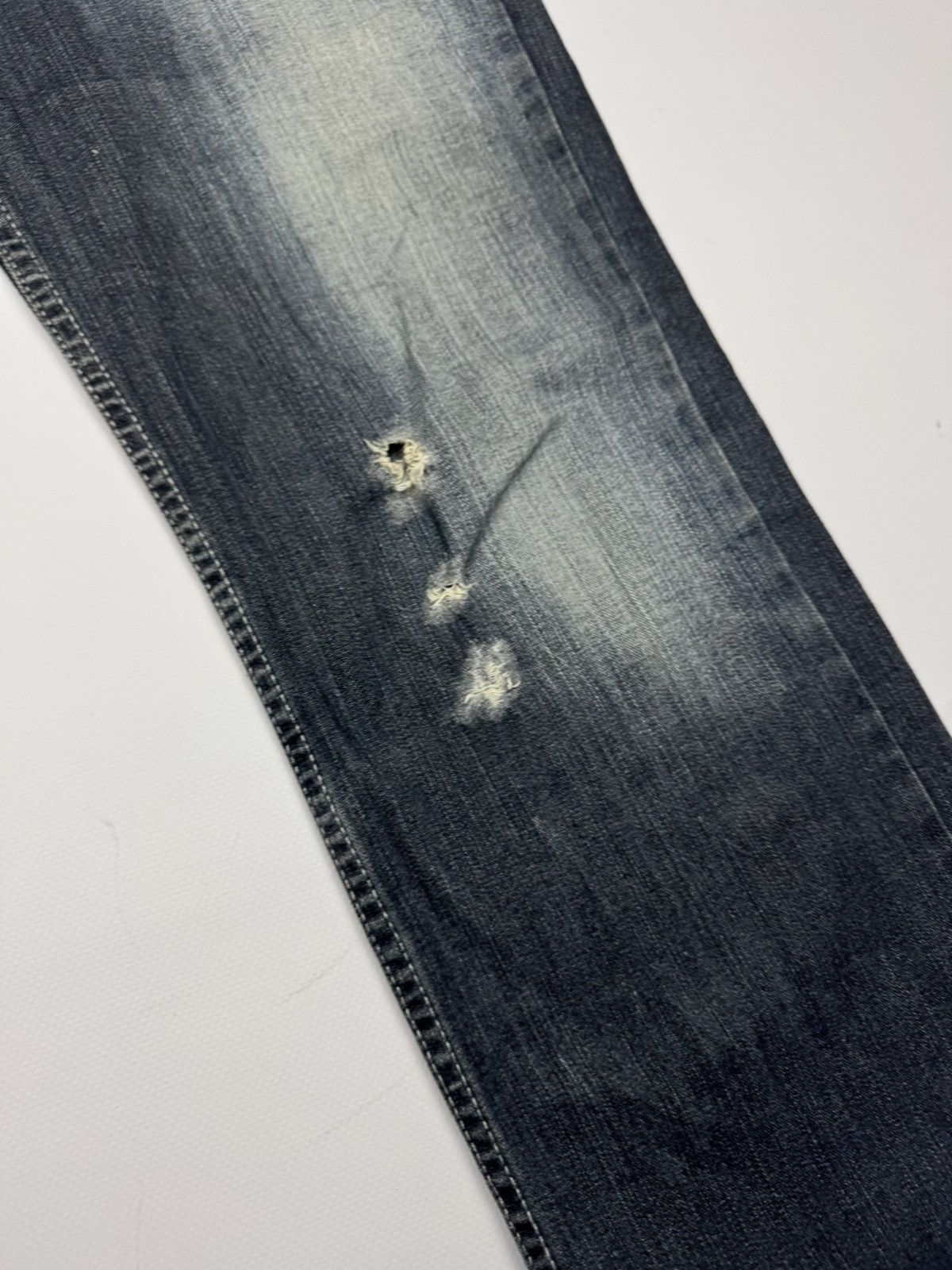 Dolce & Gabbana Vintage 00s Dolce Gabbana Flared Distressed Y2k Jeans Size 31" - 14 Thumbnail