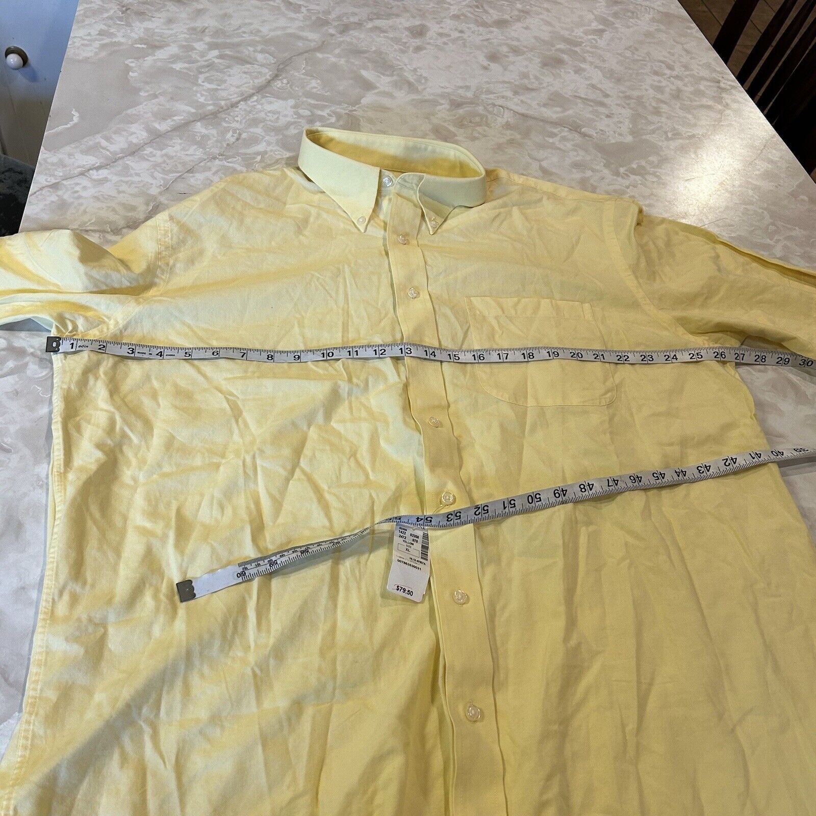 Jos. A. Bank JOS. A Bank Stays Cool Mens XL Yellow Striped Shirt Size US XL / EU 56 / 4 - 3 Thumbnail