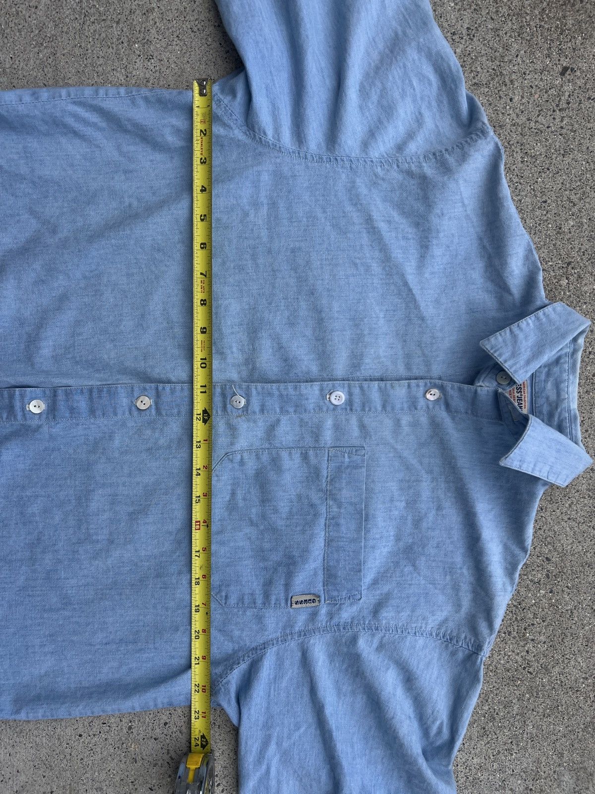 Guess × Vintage Vintage 1990s Guess USA Light Indigo Buttom Denim Flannel Size S / US 4 / IT 40 - 7 Thumbnail