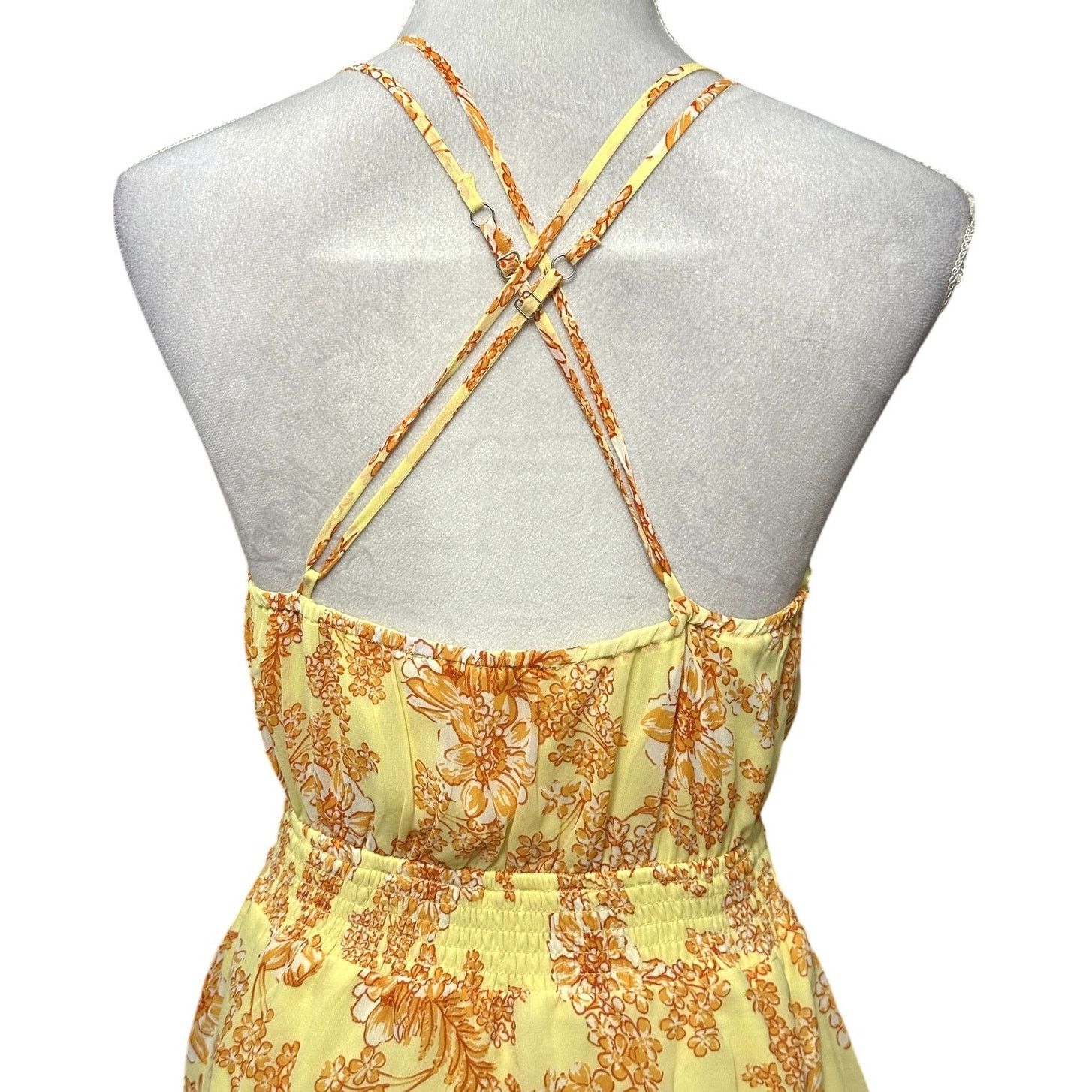 Other Collective Concepts Womens Yellow Orange Floral Mini Dress S Size S / US 4 / IT 40 - 6 Thumbnail