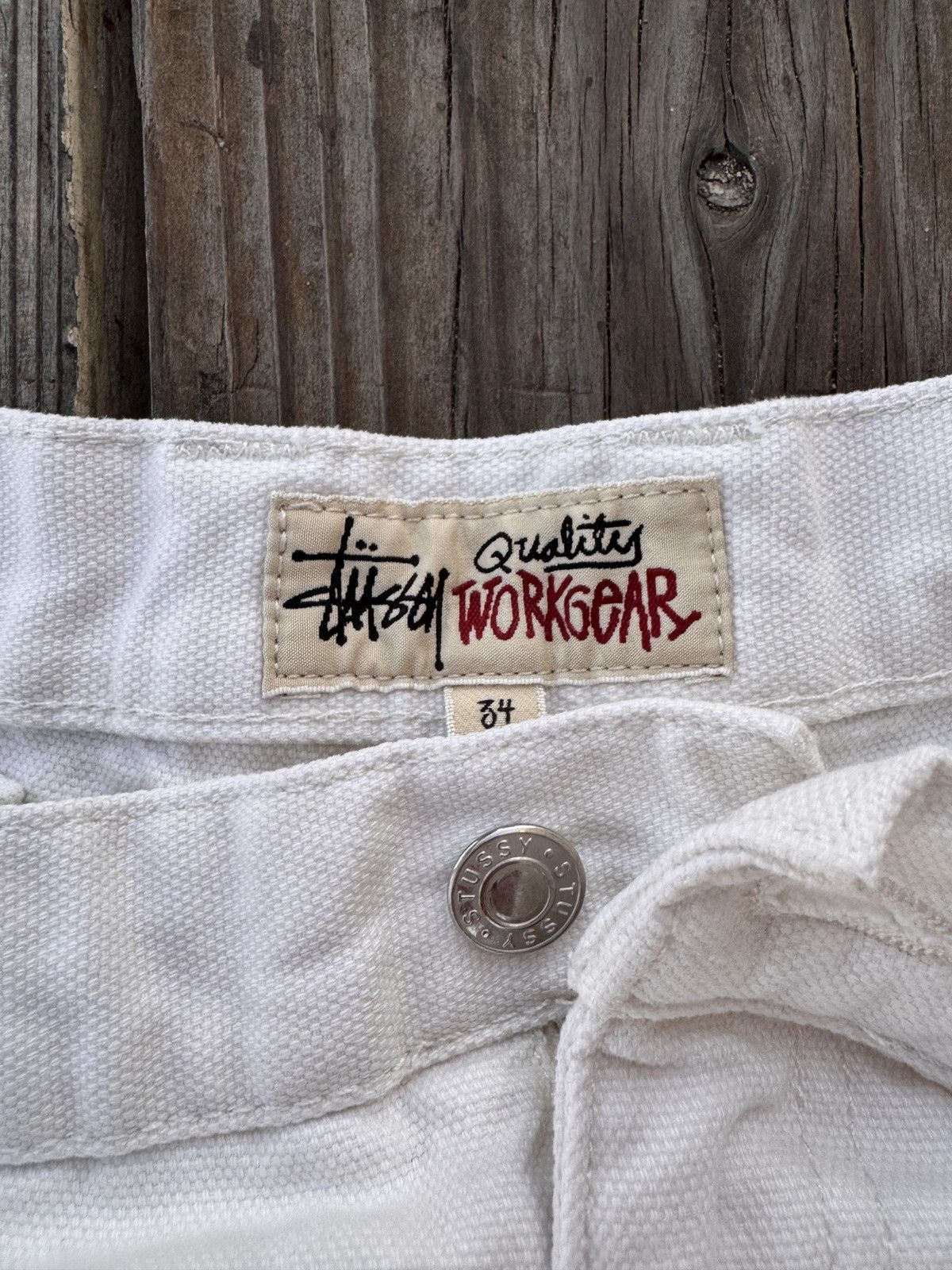 パンツ 80's 90's old stussy workgear vintage 34 Stussy Stüssy Workgear Painter Pants White Carpenter 34 Vintage