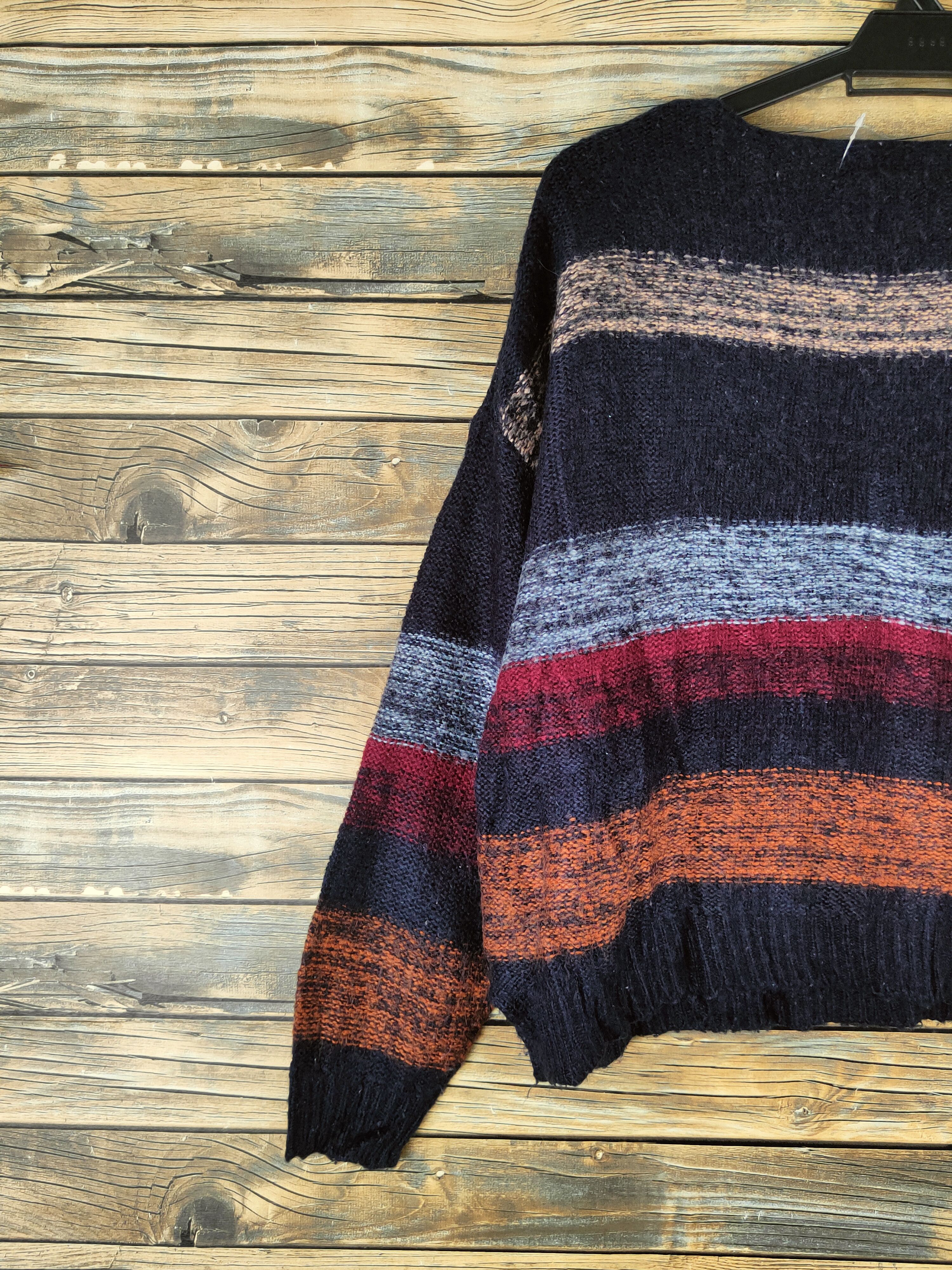 Japanese Brand DL Mohair Touch Black Knitwear Crop Tops #46-164 Size L / US 10 / IT 46 - 8 Thumbnail