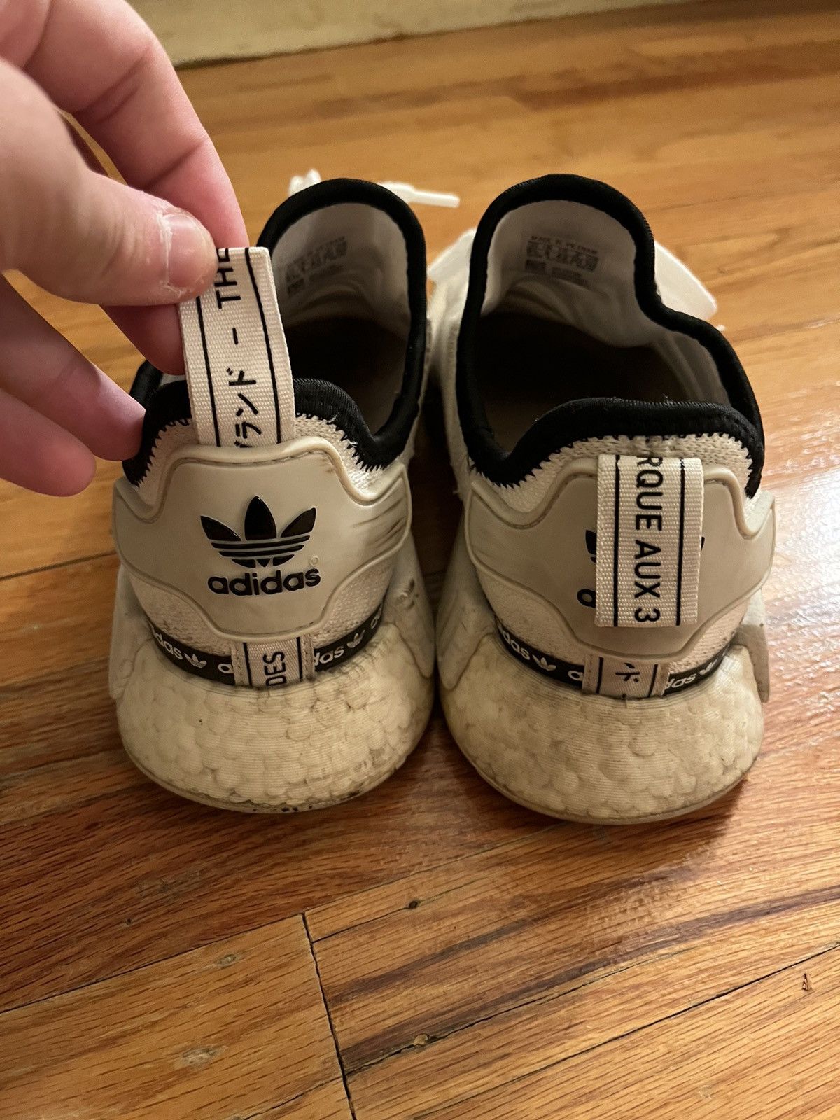 Adidas NMD_R1 White Tape Logo Size US 9.5 / IT 39.5 - 2 Thumbnail