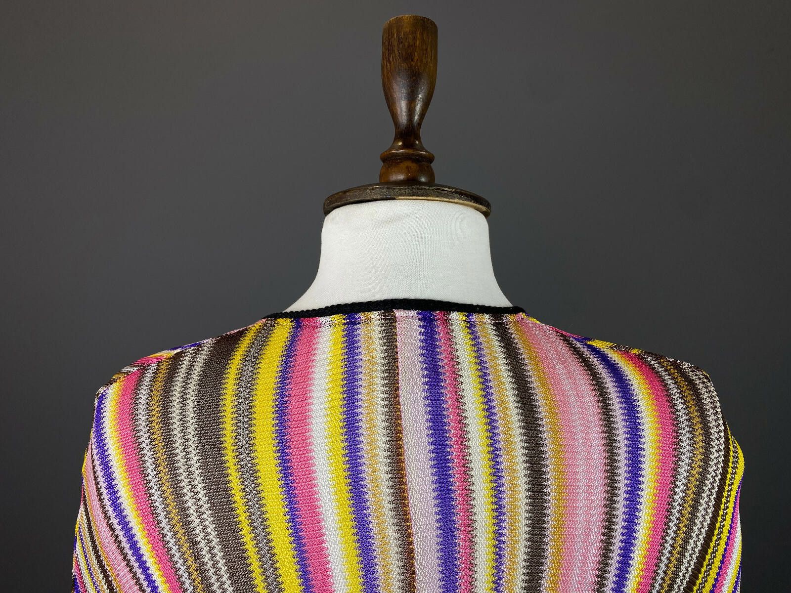 Pink Floyd Pinko Multicolor Stripe Viscose Mesh Sweater Blouse Size XS Size XS / US 0-2 / IT 36-38 - 6 Thumbnail