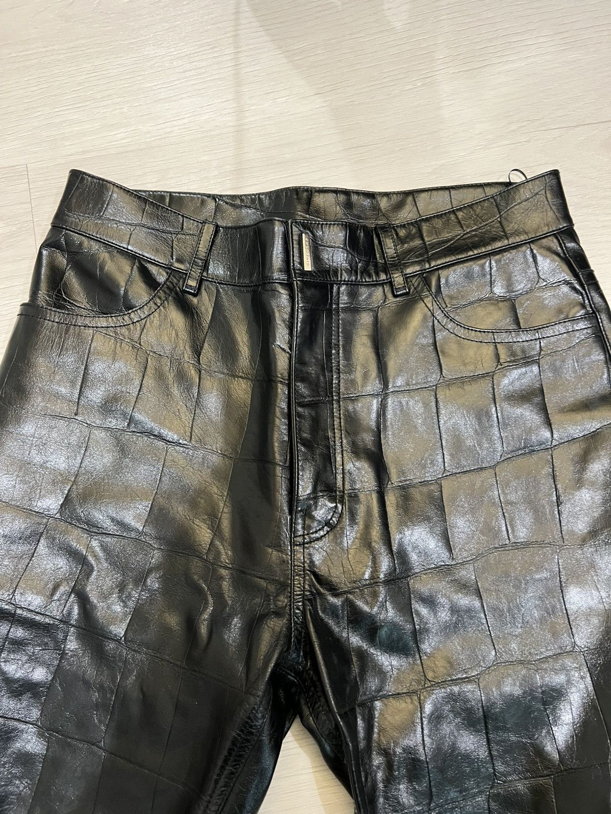 Givenchy Givenchy Croc Embossed Leather Pants Size US 32 / EU 48 - 2 Thumbnail