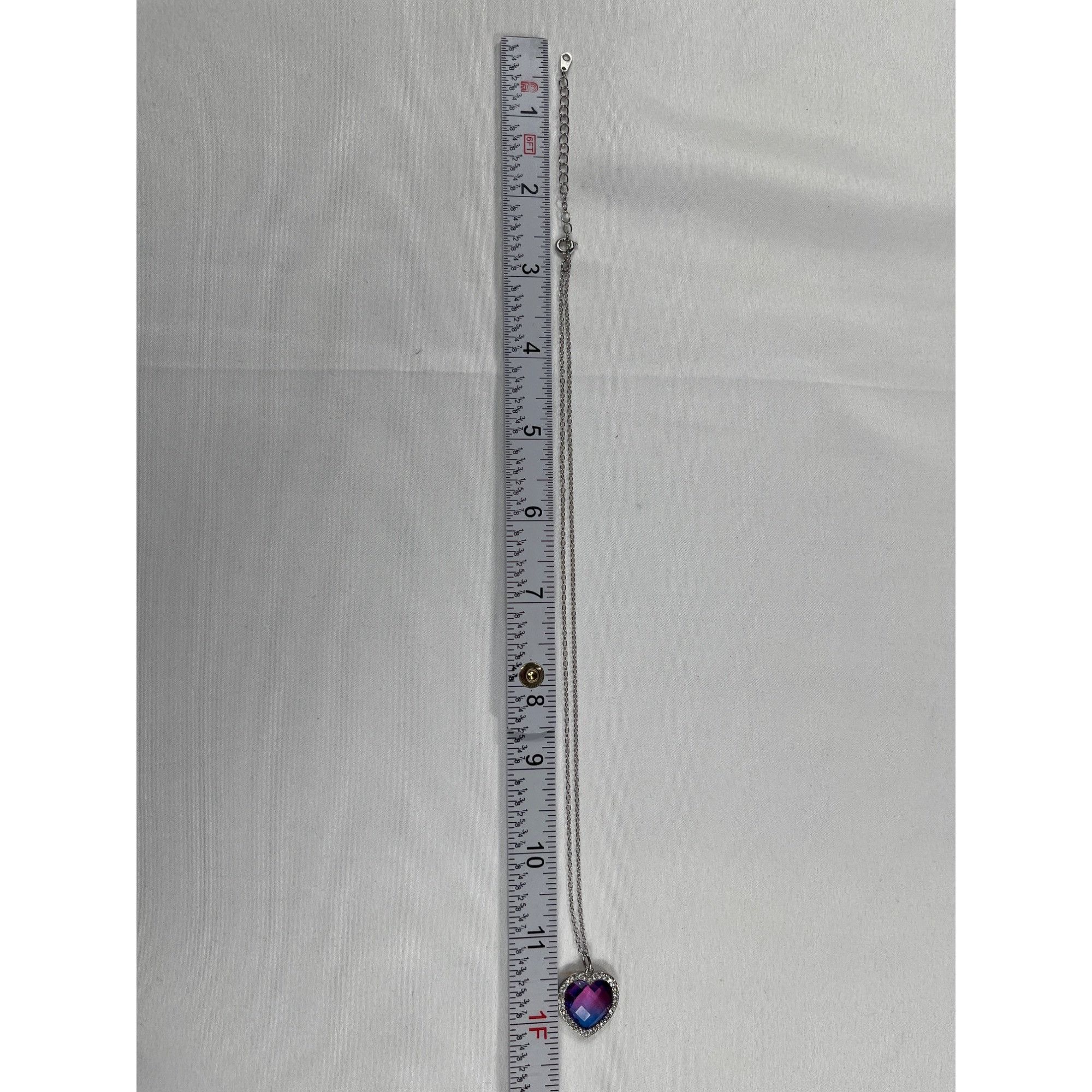 Designer SU CH SKU 7850 Heart Shaped Purple and Pink Crystal Pendant Size ONE SIZE - 3 Thumbnail
