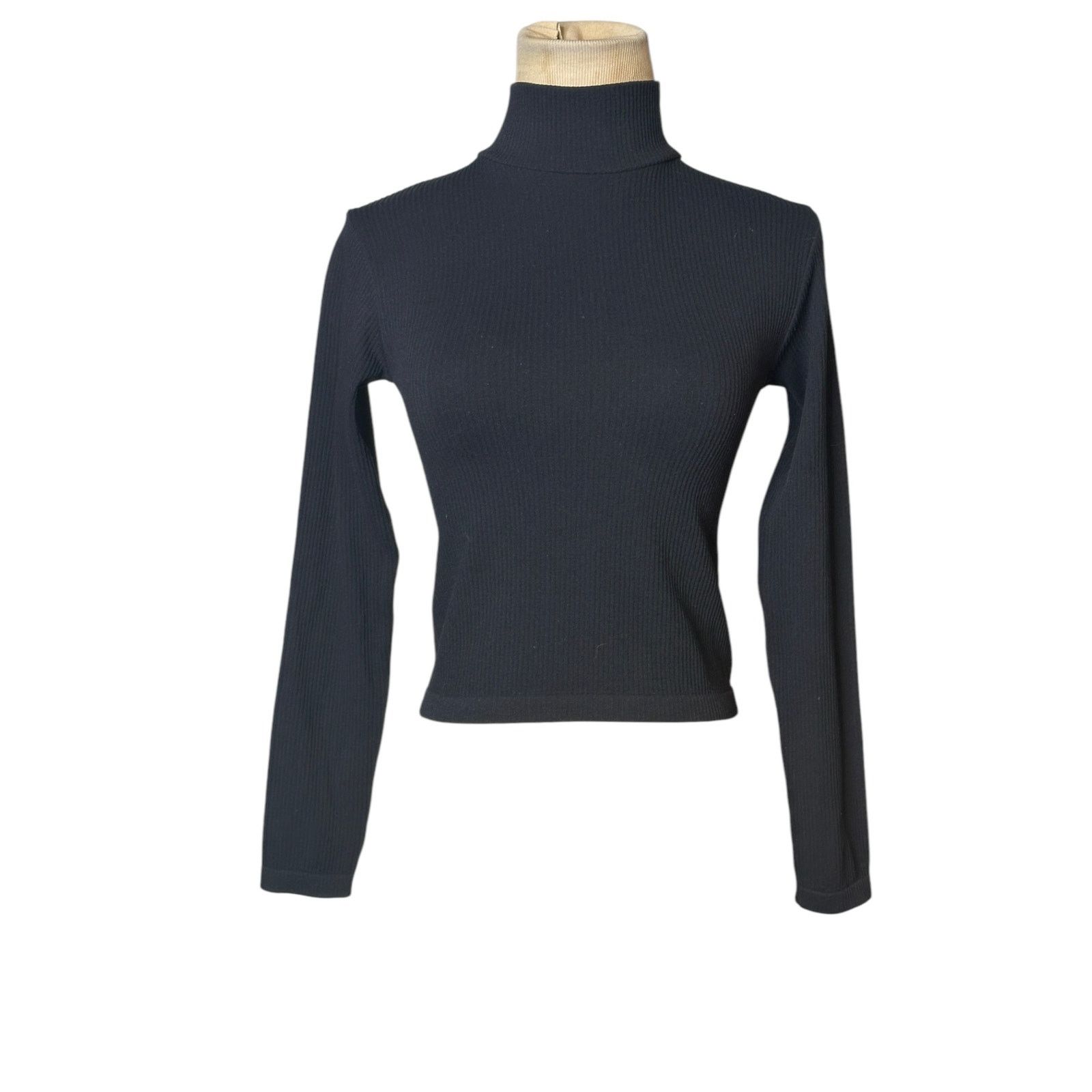 Zara Zara black long sleeves ribbed fitted high neck top size XS Size XS / US 0-2 / IT 36-38 - 8 Thumbnail