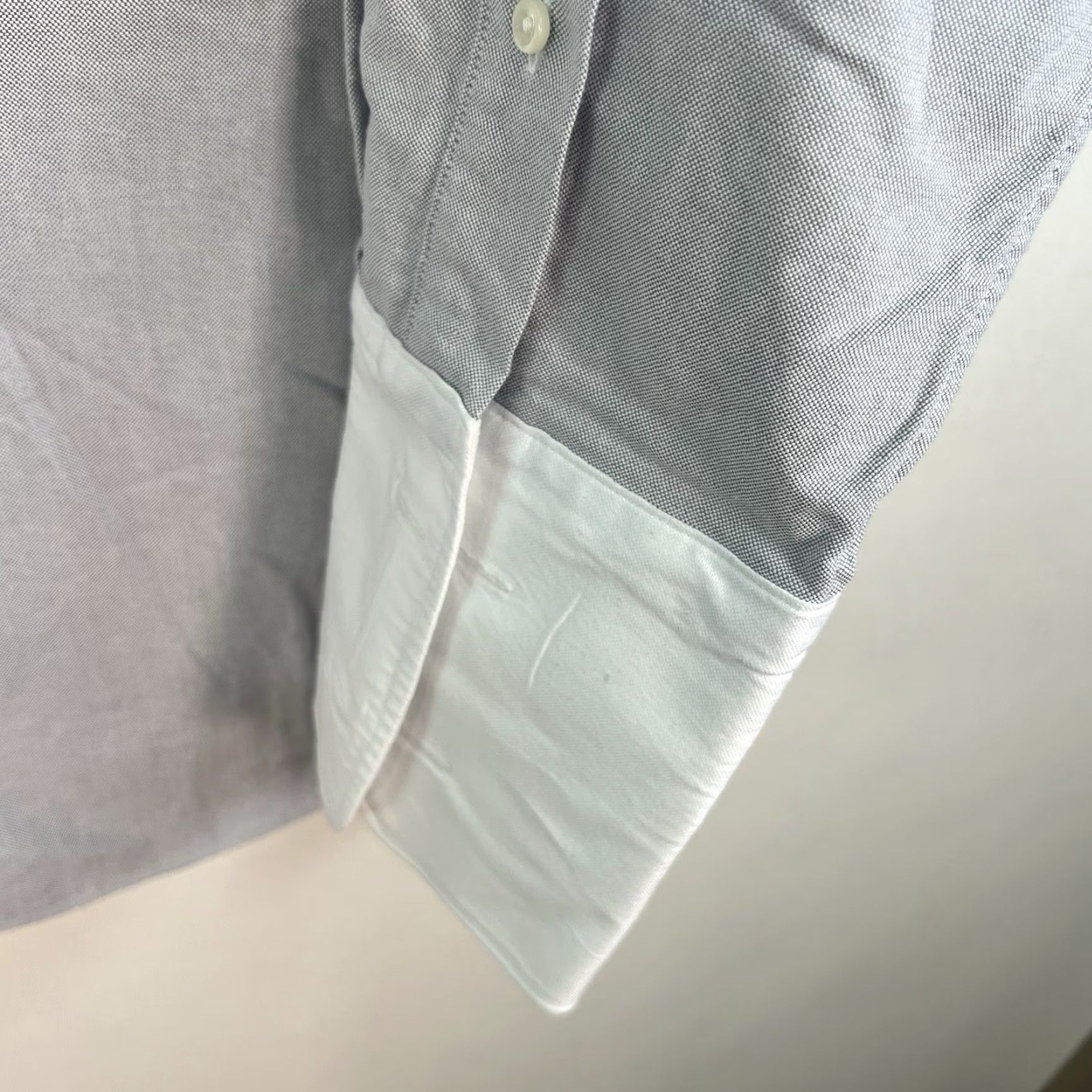 Proper Cloth Proper Cloth Mens XL Gray Dress Shirt Colorblock Spread Collar Barrel Cuff Size US XL / EU 56 / 4 - 5 Thumbnail