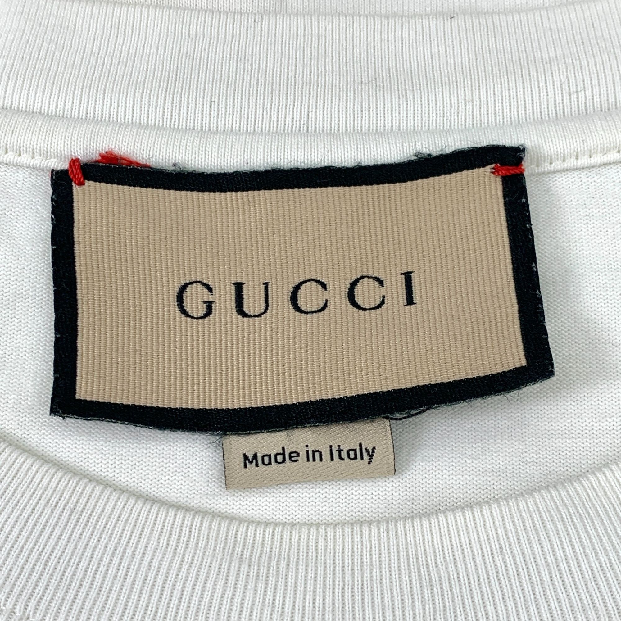 Gucci Gucci White Logo Printed Round Neck Short-Sleeved T-Shirt XS Size XS / US 0-2 / IT 36-38 - 2 Thumbnail