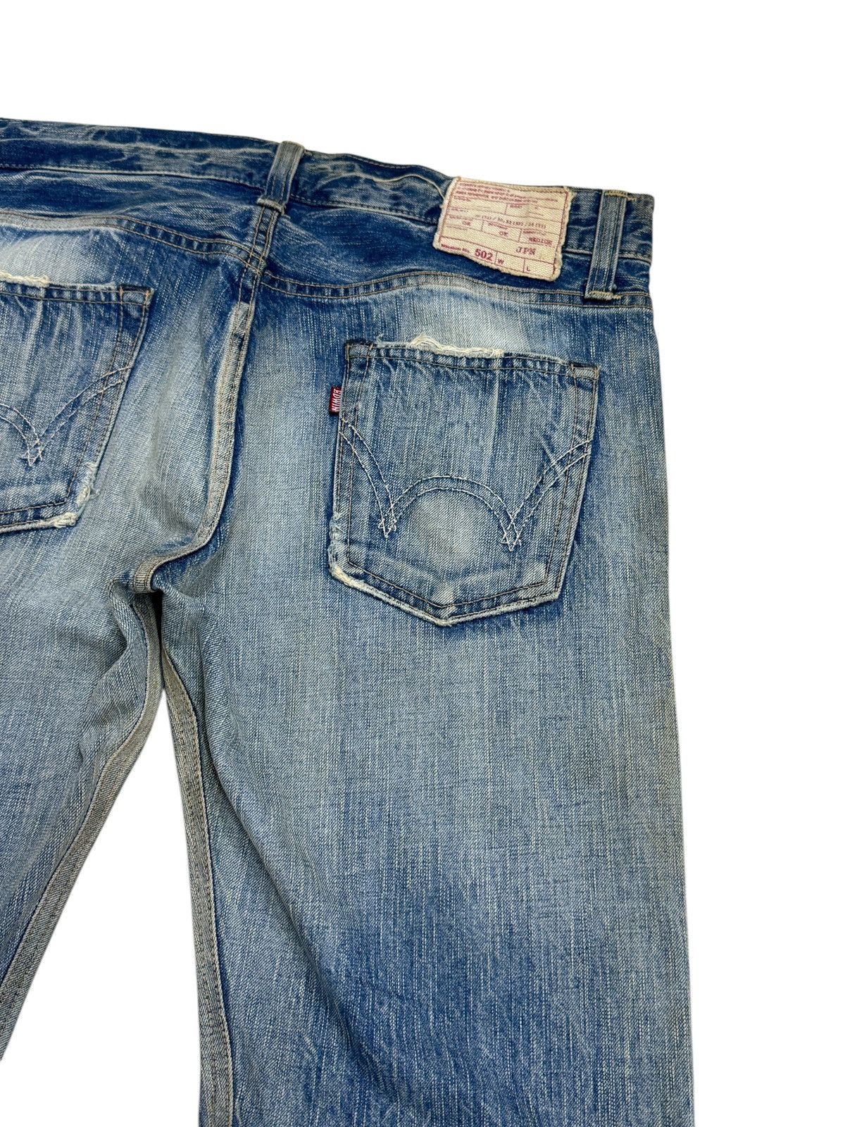 Edwin × Japanese Brand VINTAGE EDWIN 502 SUN FADED CLAWS MARKS DISTRESSED DENIM Size US 34 / EU 50 - 12 Thumbnail