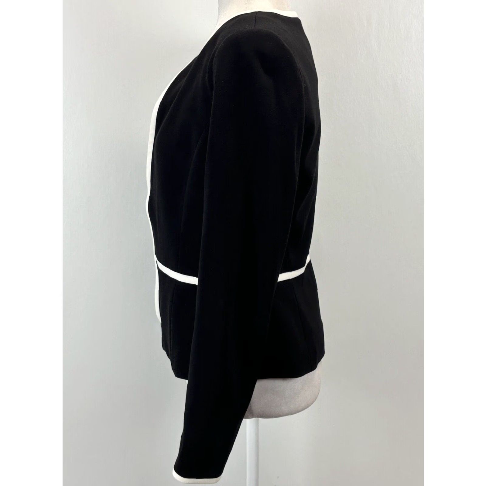 Talbots NEW! Talbots Italian Knit Luxe Blazer Jacket 2 Open Front Black Classic Career Size XS / US 0-2 / IT 36-38 - 2 Thumbnail