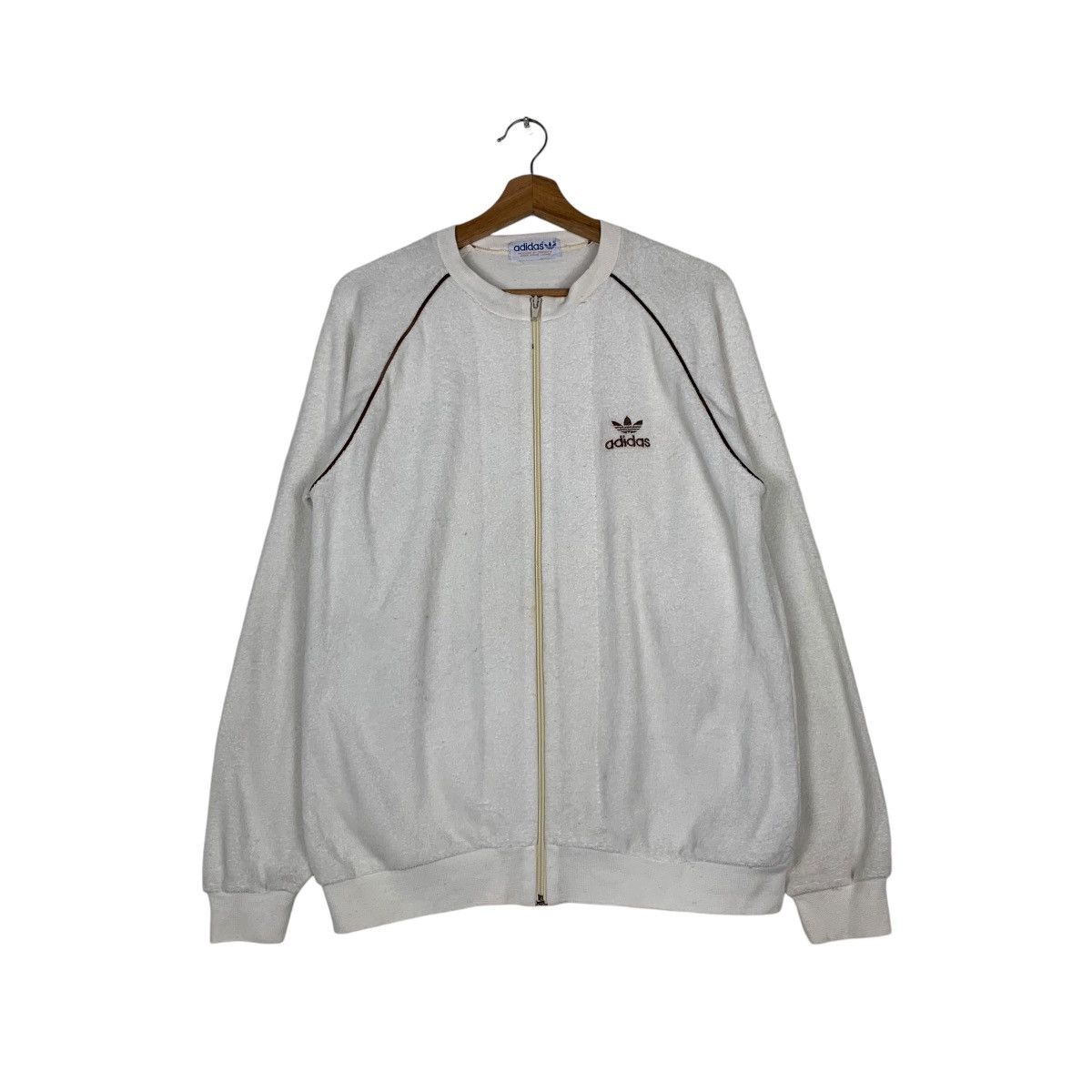 Adidas ADIDAS Trefoil Small Logo Fleece Bomber Jacket #1316-C59 Size US M / EU 48-50 / 2 - 1 Thumbnail