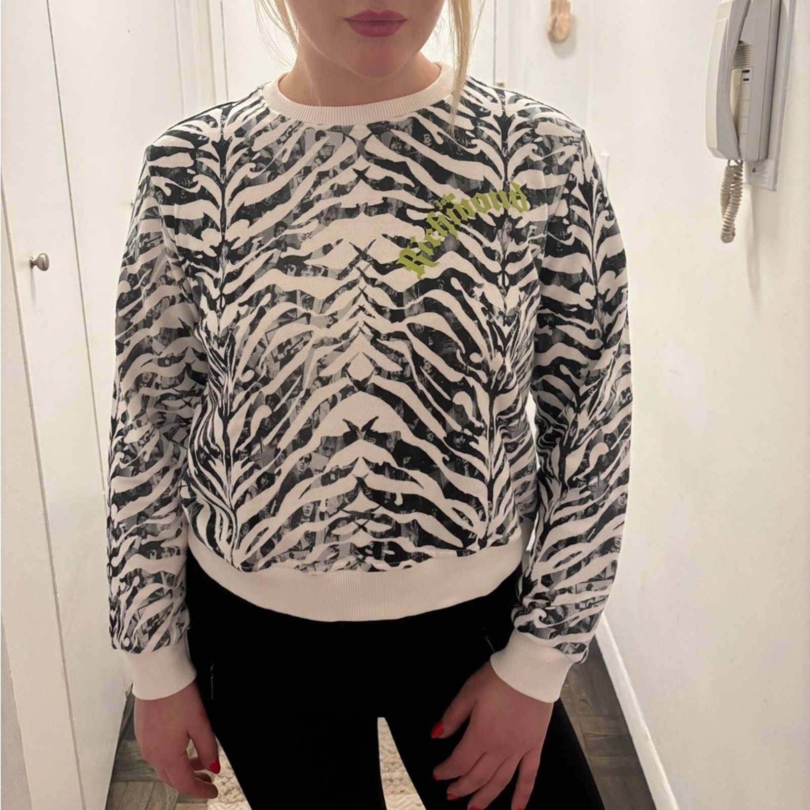 John Richmond NWT John Richmond Zebra Print Sweater - Black, White Size S Size S / US 4 / IT 40 - 1 Thumbnail