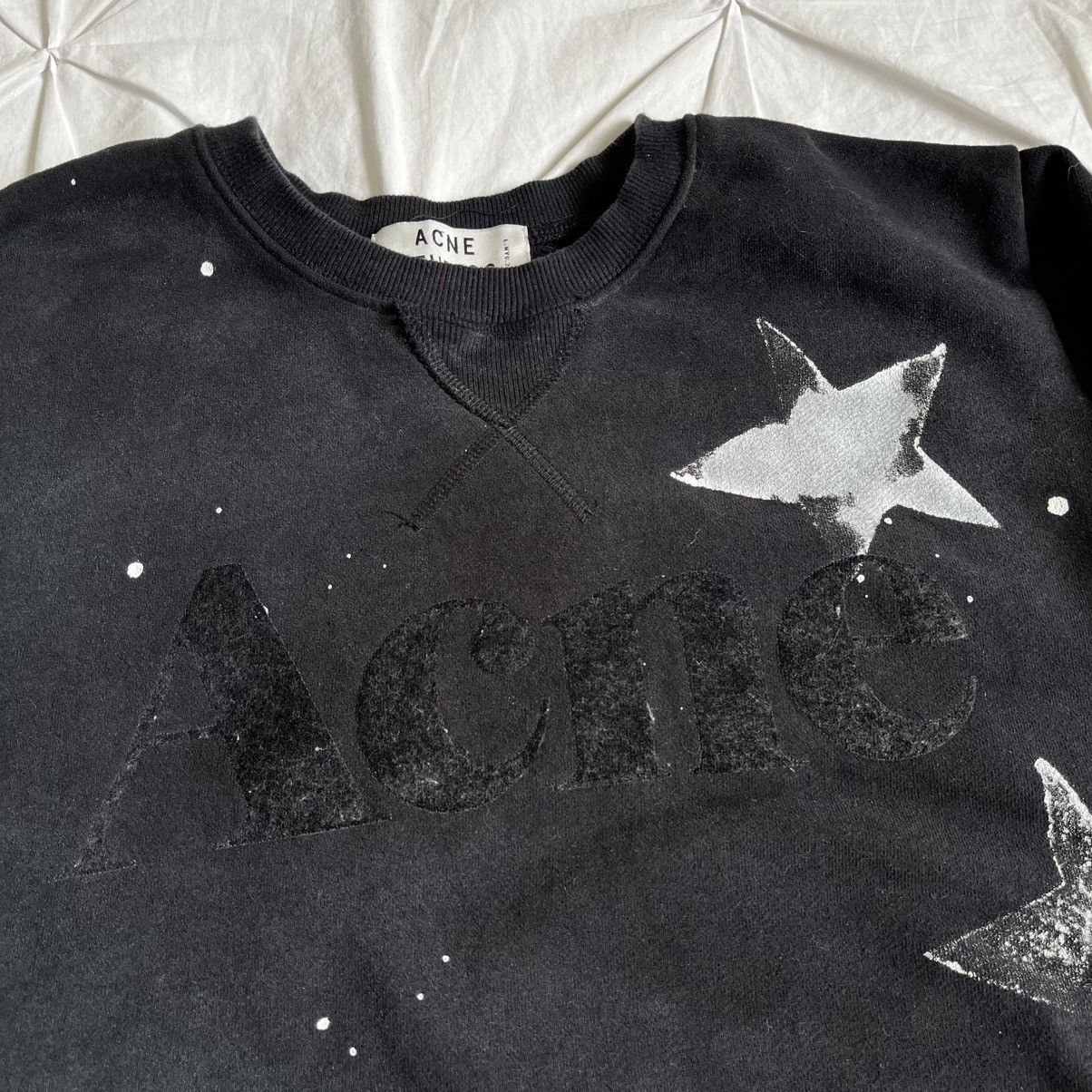 Acne Studios Acne Studios Bliss Merci Paw13 Star Paint Splattered Sweater Size US L / EU 52-54 / 3 - 3 Thumbnail