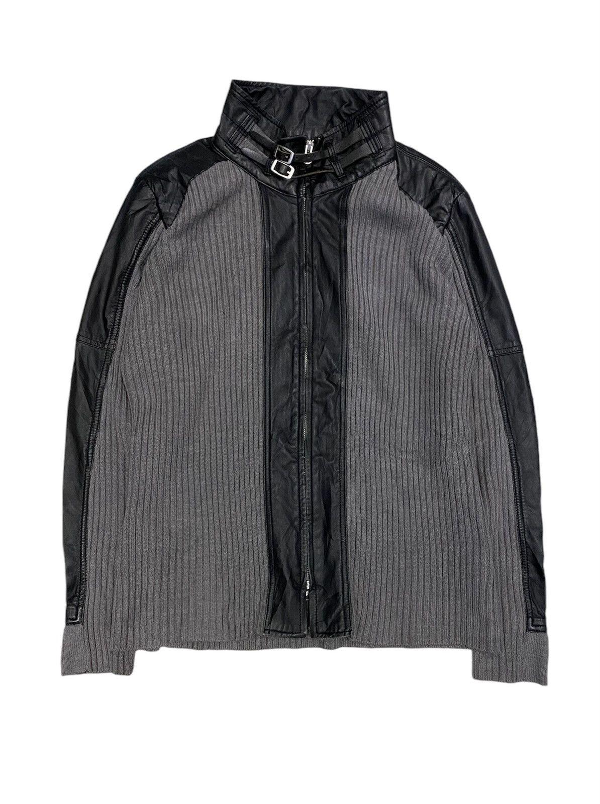 Sheepskin Leather and knit jacket