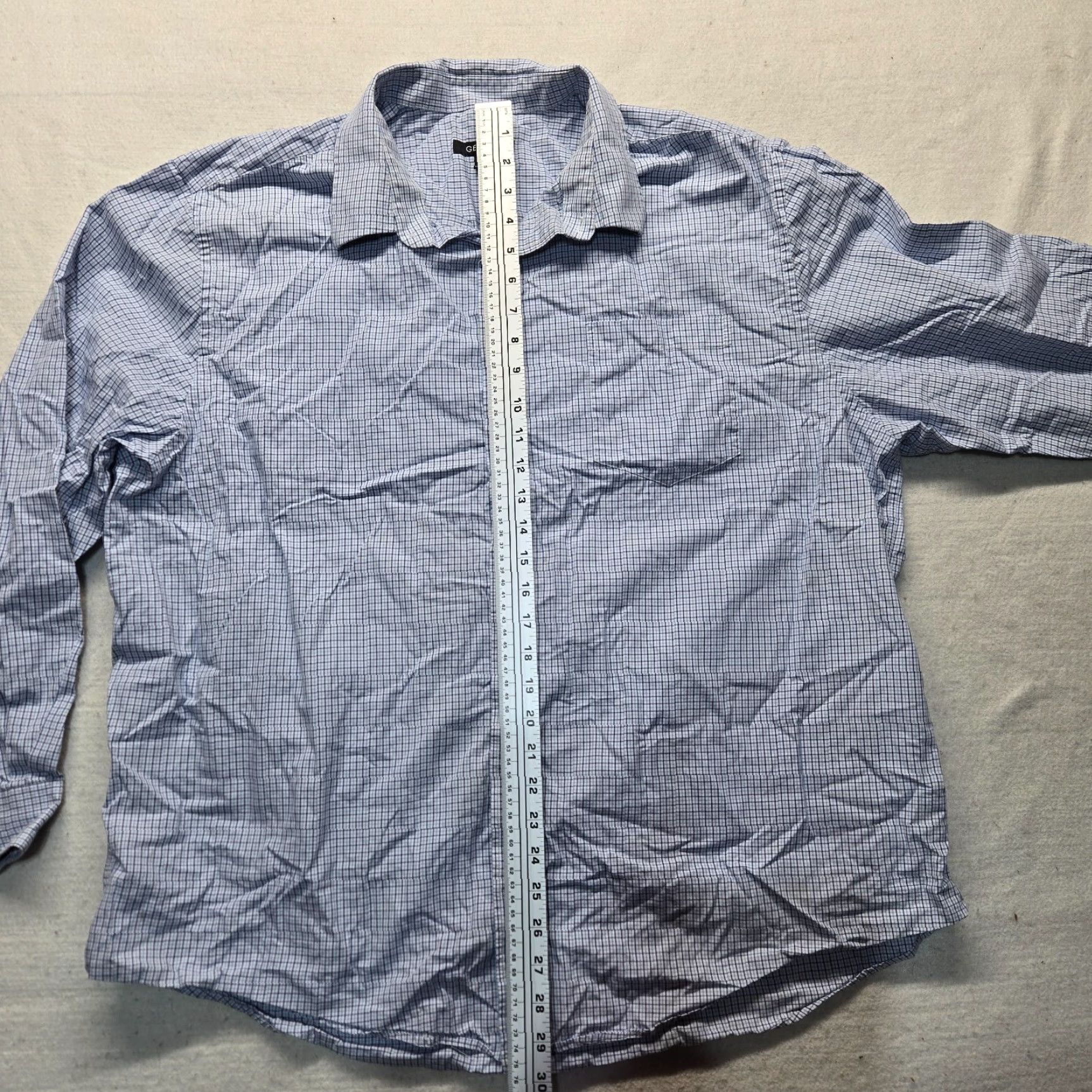 George George Plaid Button-Up Shirt Long Sleeve Adult 2XL Blue Casual Men Size US XXL / EU 58 / 5 - 6 Thumbnail