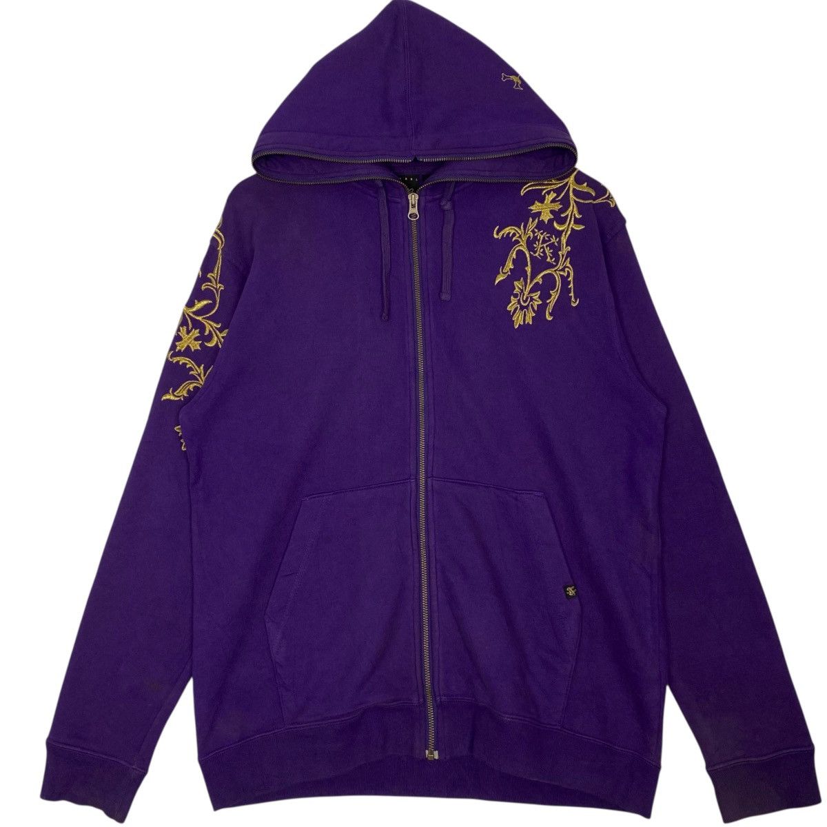 Vintage Karl Kani Full Zip Hoodie Sweater Purple Size M