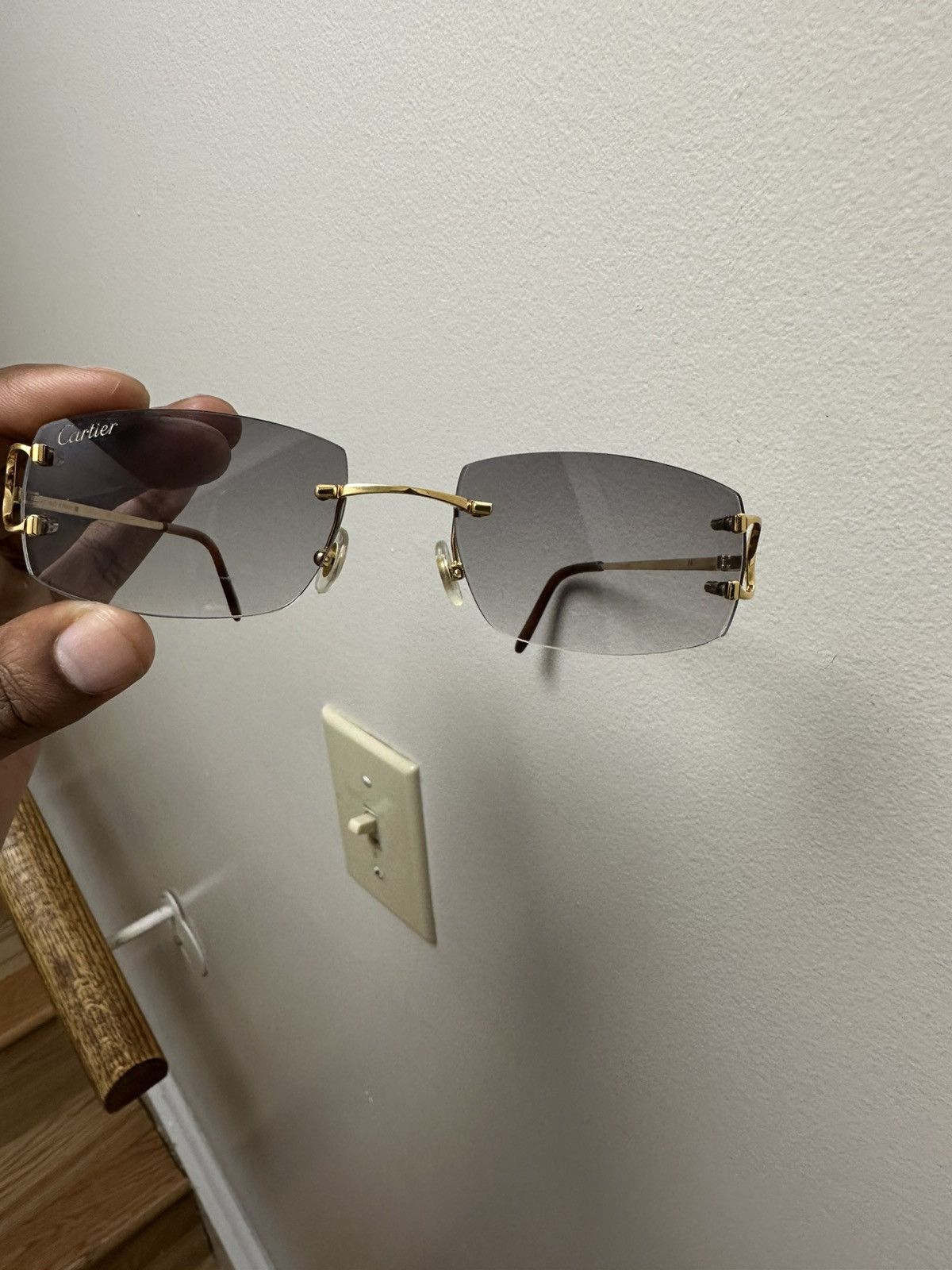 Cartier Cartier Big C Glasses with Gold Detail & Black Lens Size ONE SIZE - 6 Thumbnail