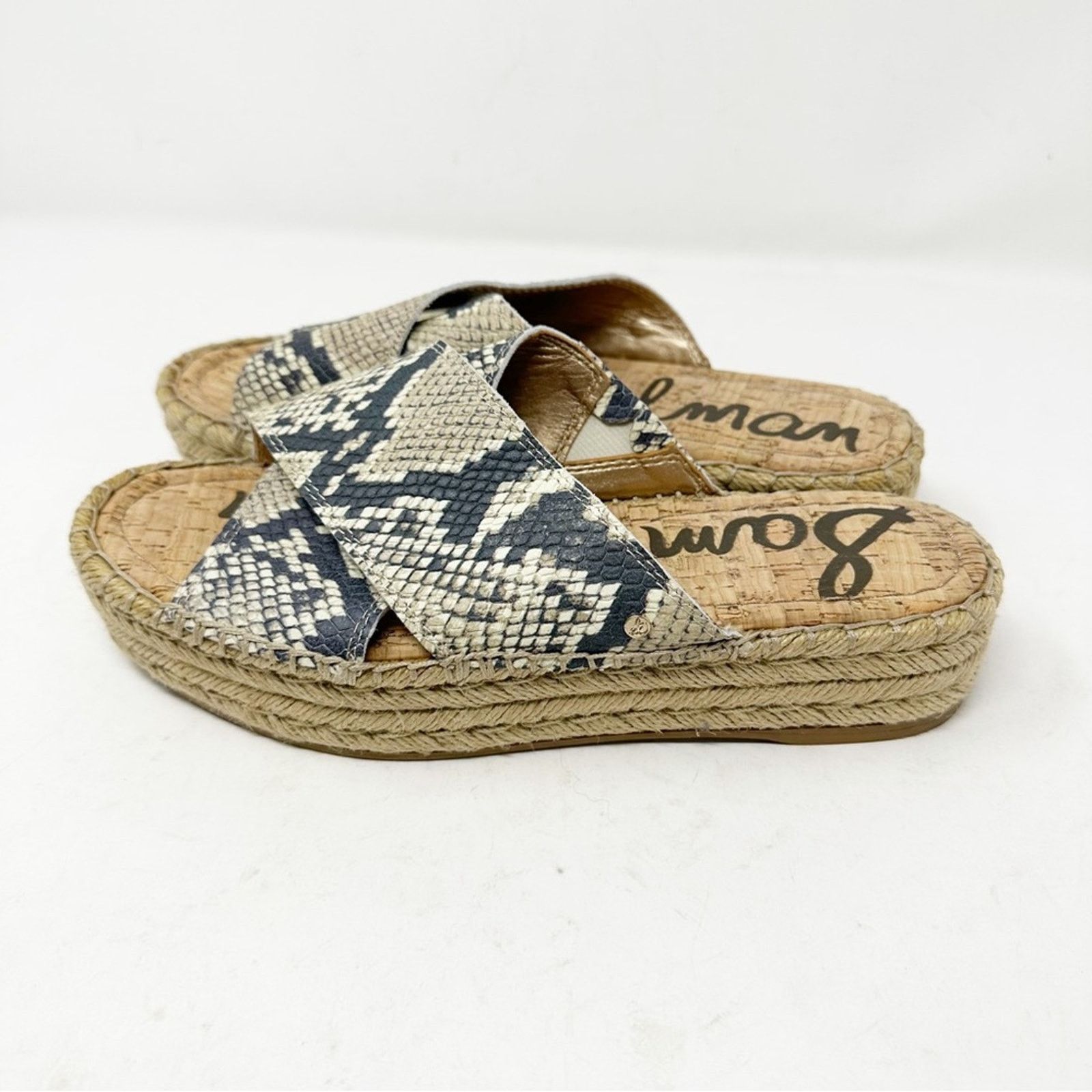 Sam Edelman SAM EDELMAN Natty Snakeskin Espadrille Slide Sandals in 7.5 Size US 7.5 / IT 37.5 - 4 Thumbnail