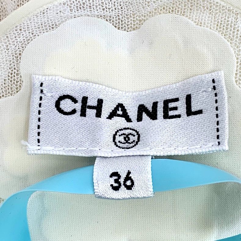 Chanel Chanel Beige sequin camellia embroidered cotton lace suspe Size XS / US 0-2 / IT 36-38 - 6 Thumbnail