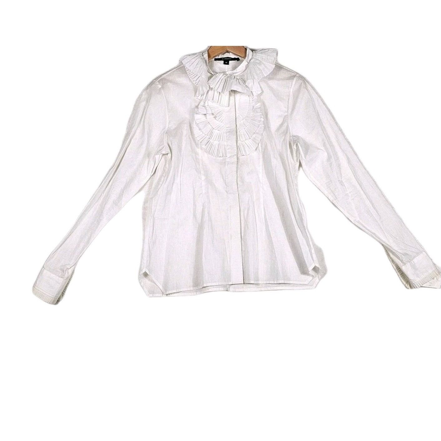 Givenchy Givenchy White Cotton Ruffled Blouse Women's Size 42 NWT Size M / US 6-8 / IT 42-44 - 1 Thumbnail