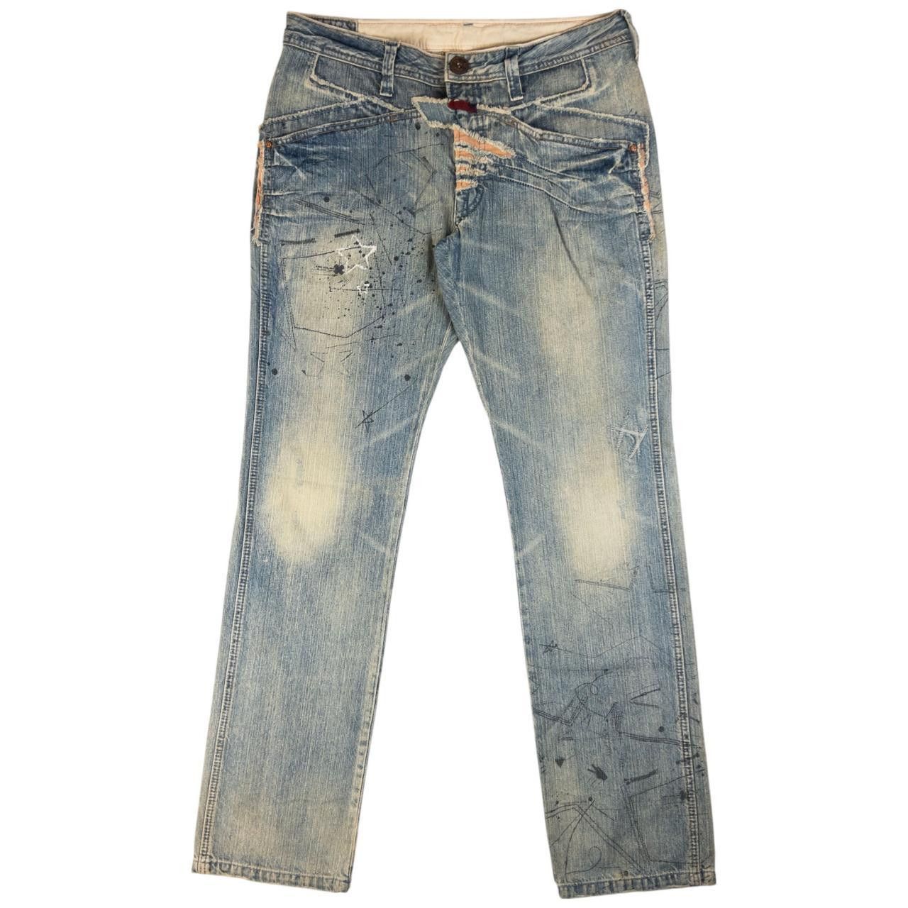 Marithe + Francois Girbaud Marithe + Francois Girbaud Splatter Denim Jeans Size W33 Size US 33 - 4 Thumbnail