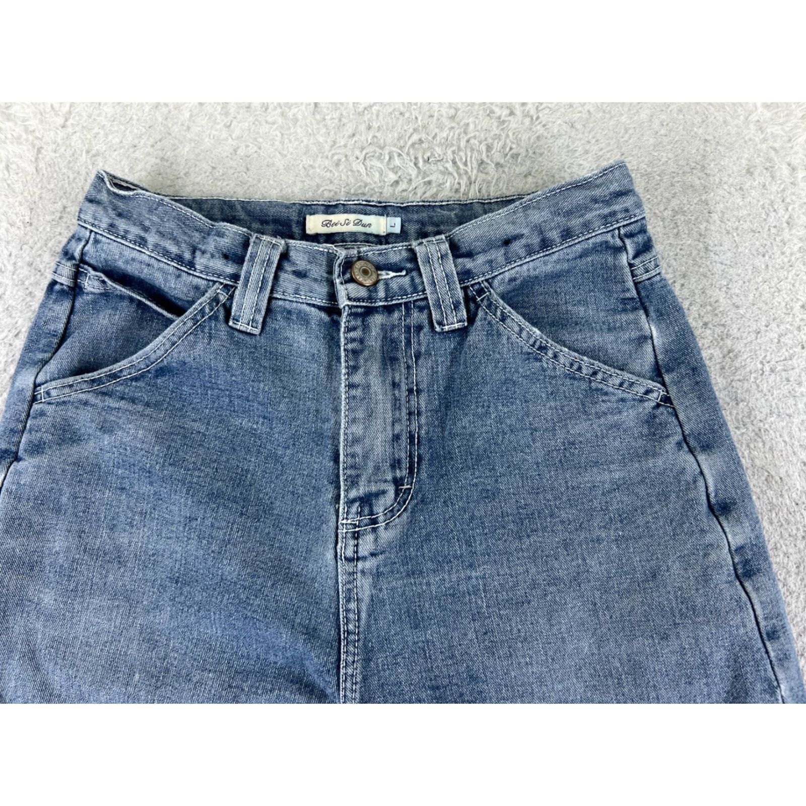 Denime VINTAGE Bei Si Dun Women’s Jeans Pants Relaxed Fit High Rise 25x29 Denim Blue 90s Casual Ladies Size 42" / US 20 - 4 Thumbnail